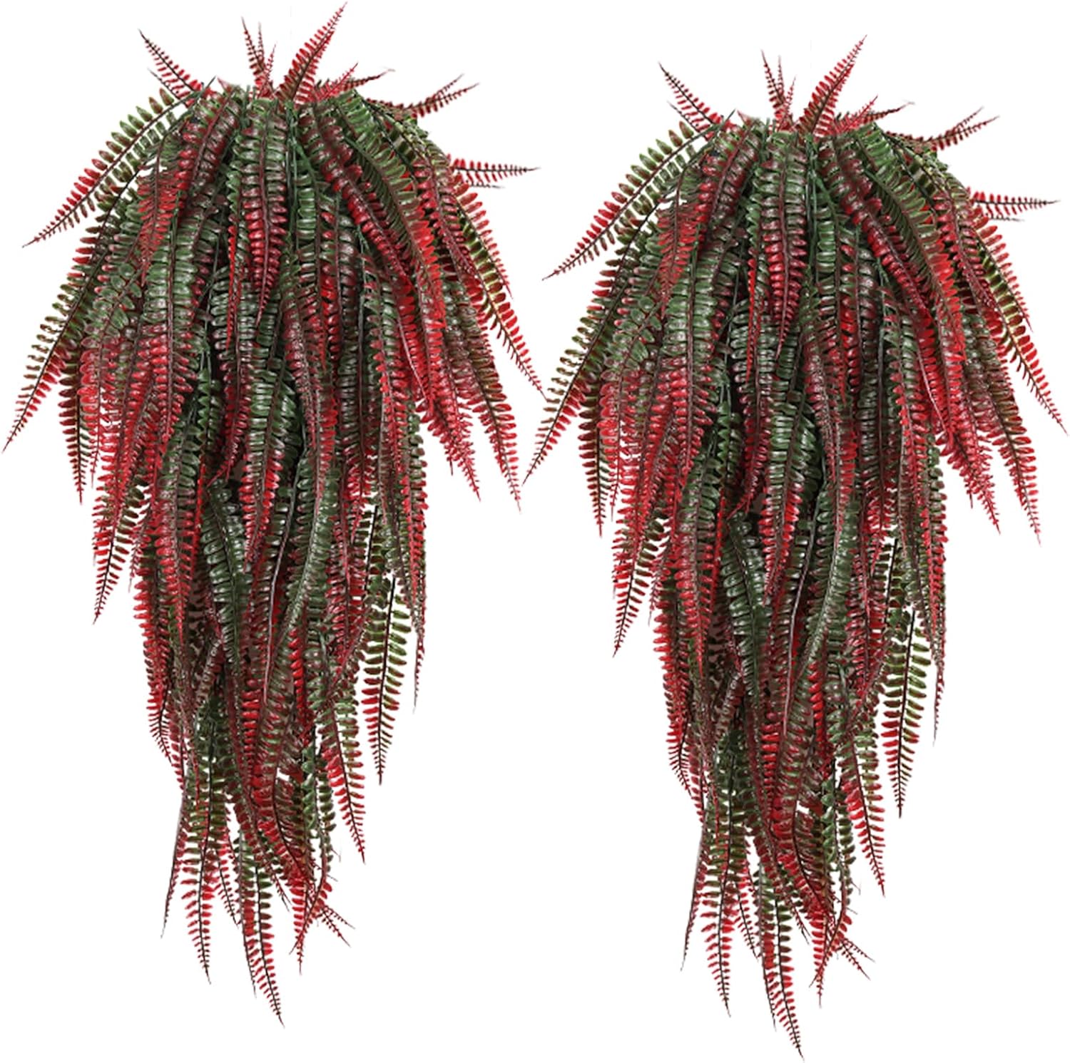 RECUTMS 4Pcs Artificial Boston Fern Hanging Plant Decor