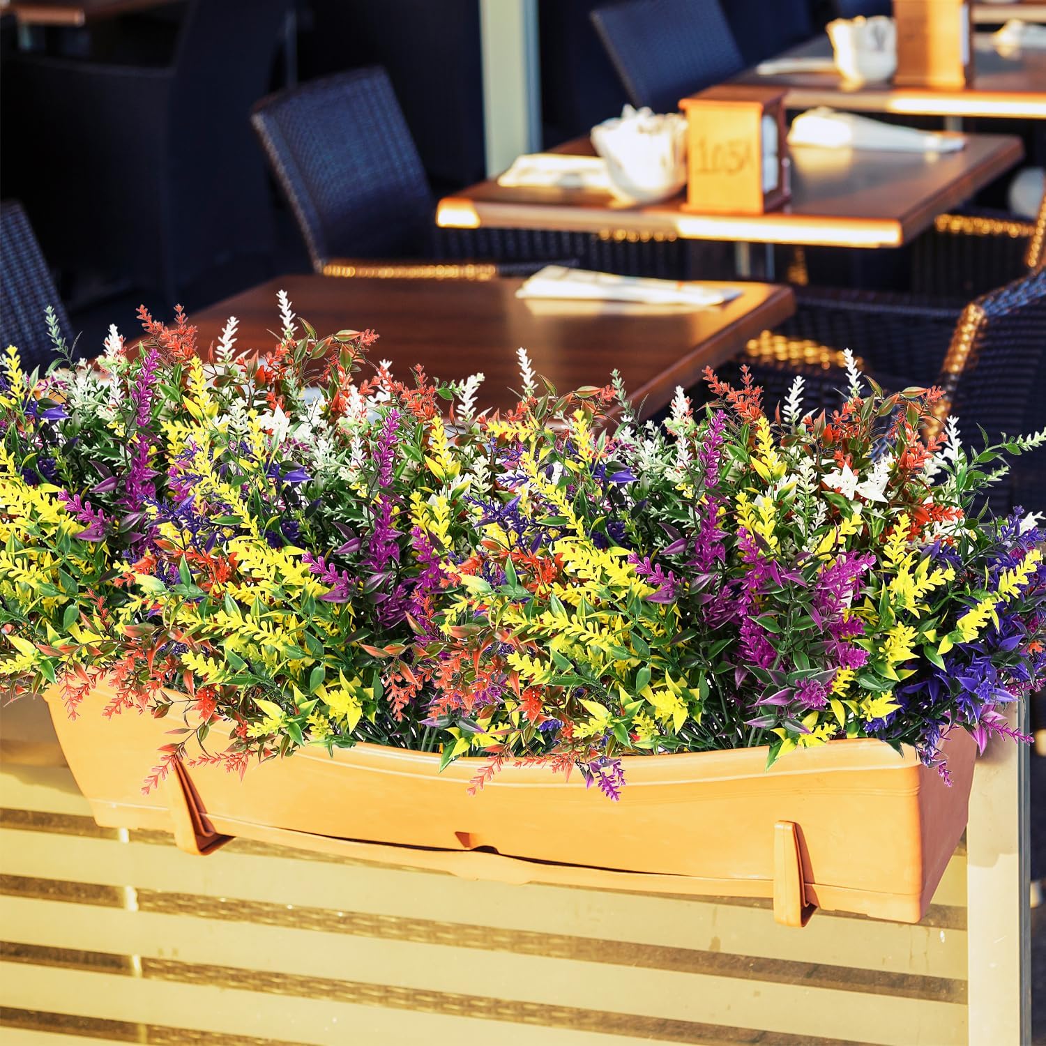 20 Bundles UV Resistant Artificial Lavender for Outdoor Decor