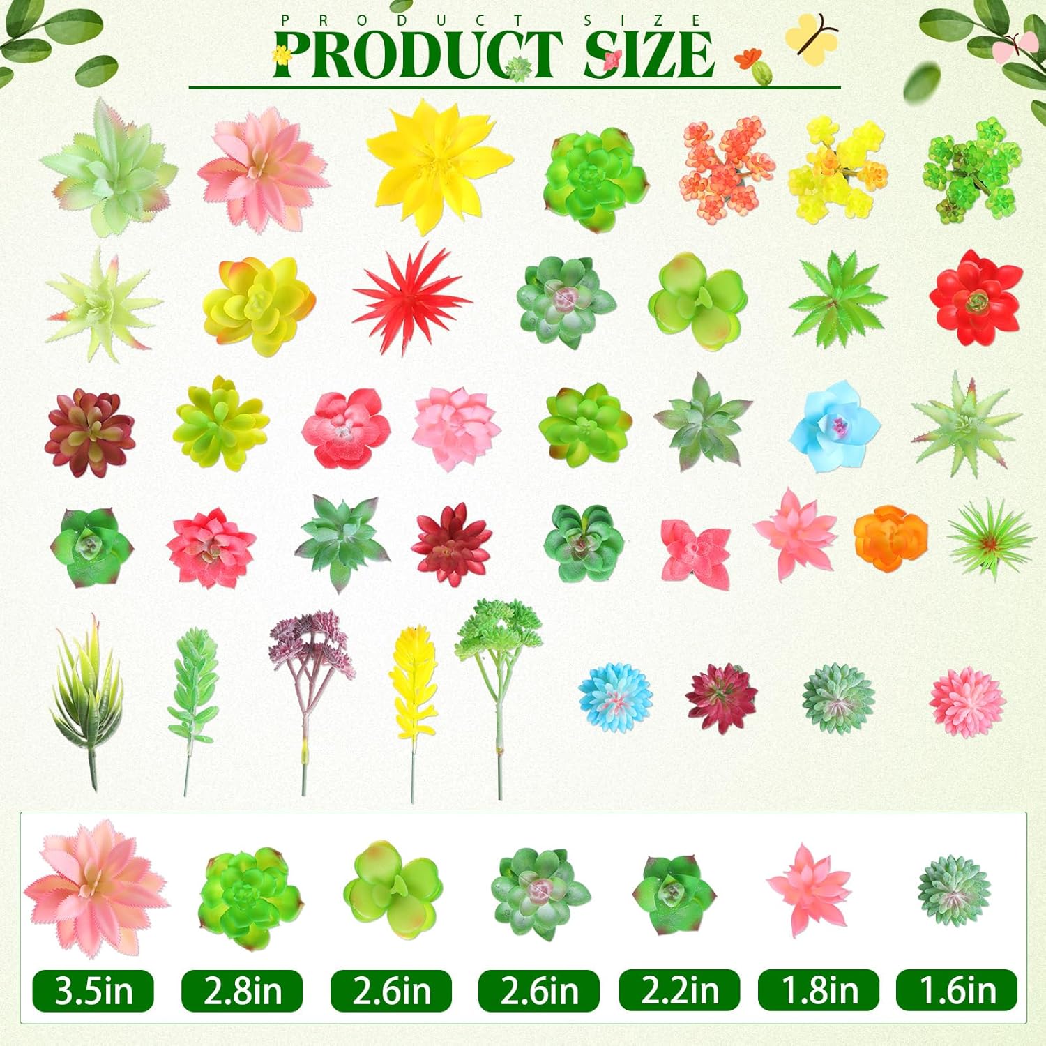 WILLBOND 100 Pcs Artificial Succulent Plants Bulk Decoration Set