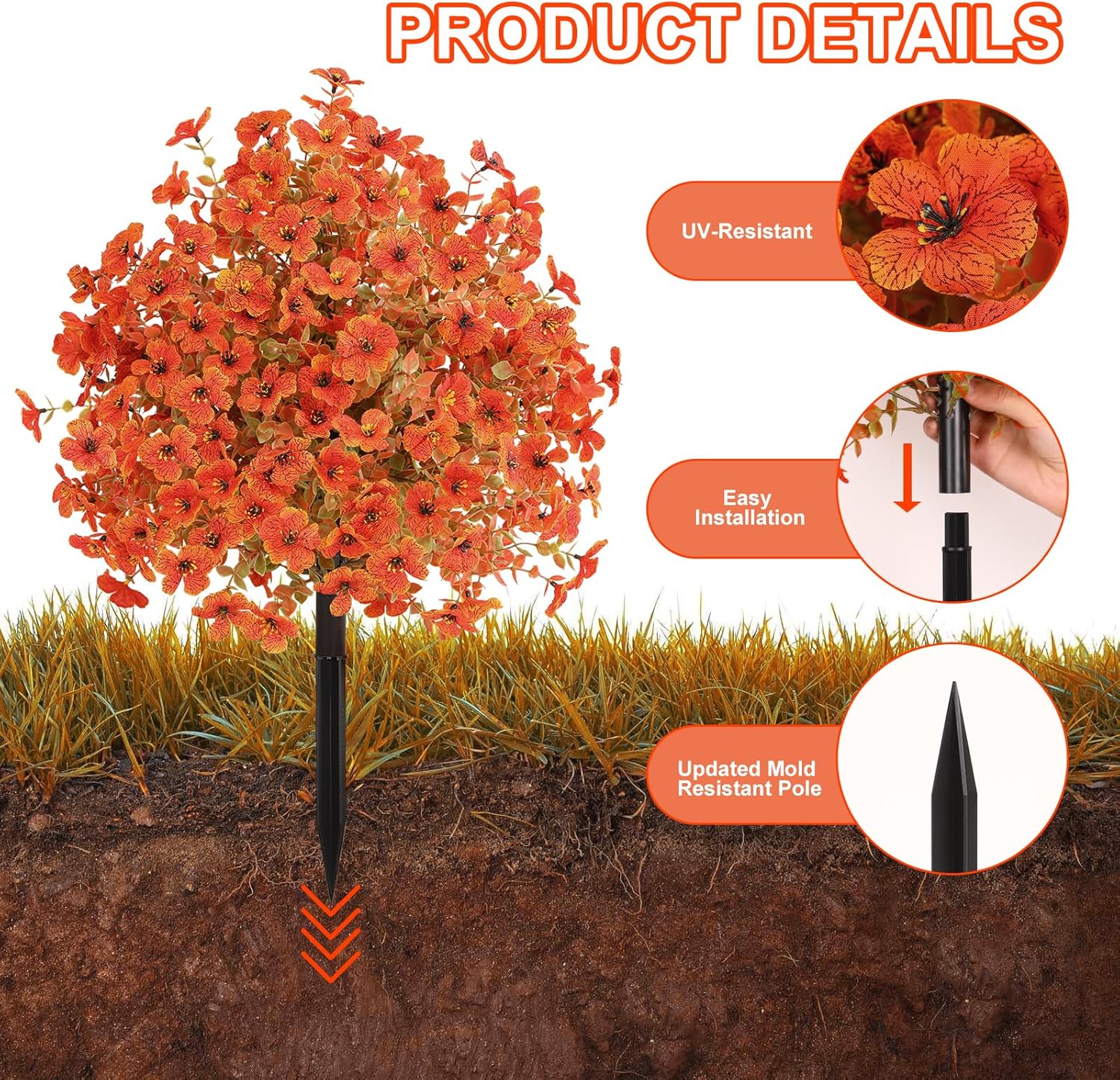 Set of 2 Artificial Fall Topiary Balls for Outdoor Decor