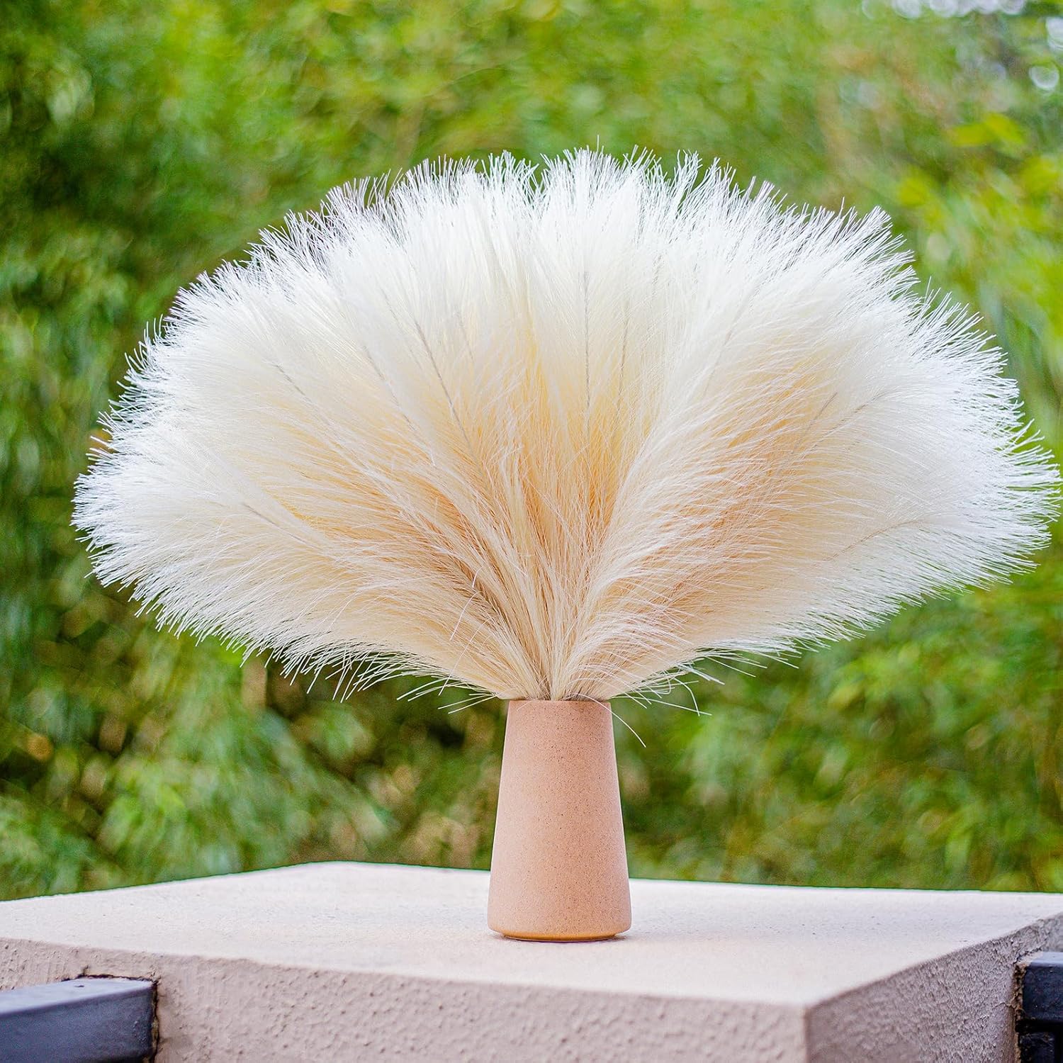 10 Stems Faux Pampas Grass - 177 Inch Artificial Decor for Boho Home