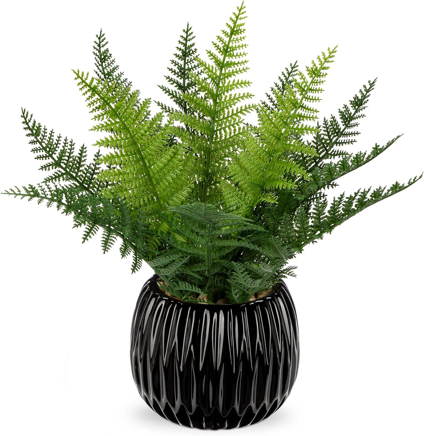DILATATA Faux Plant 13 Artificial Potted Fern for Home Office Decor