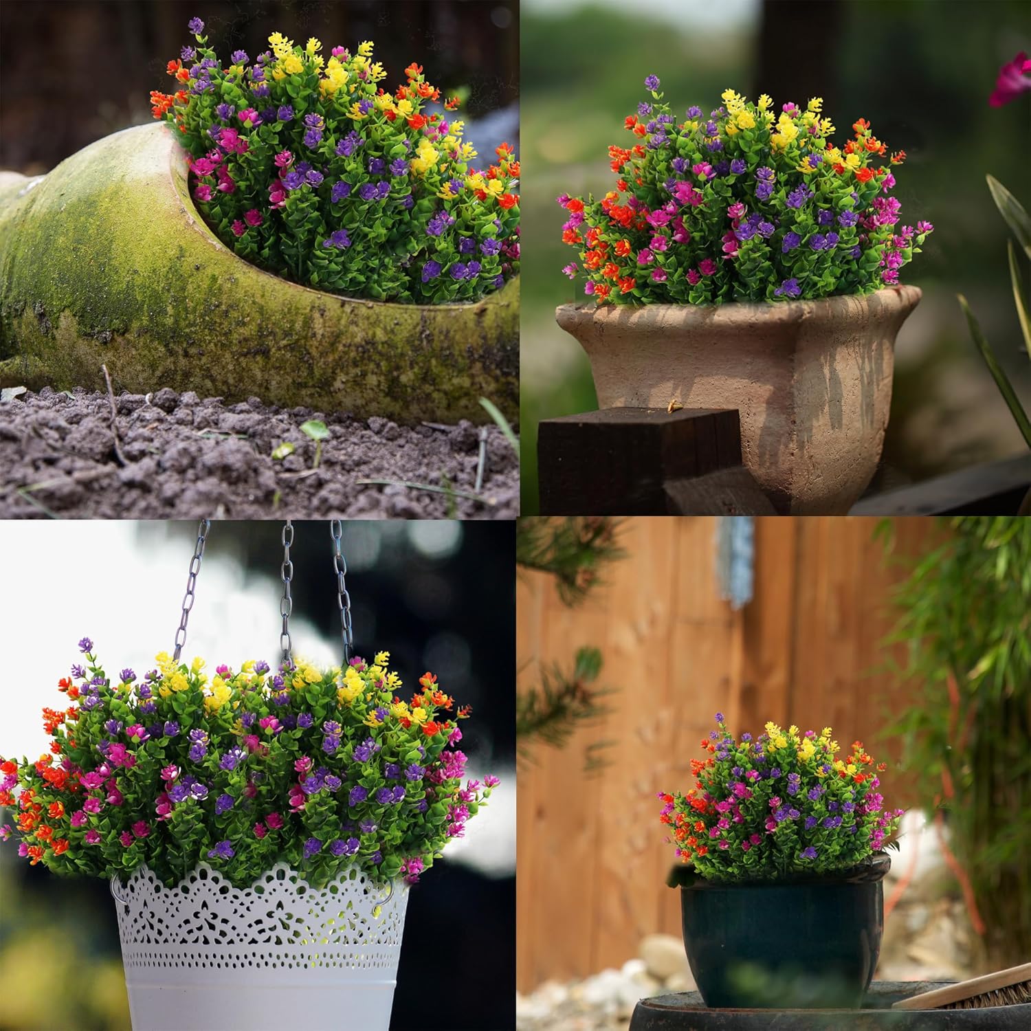 16 Bundles Artificial Flowers for Outdoor Indoor Decor