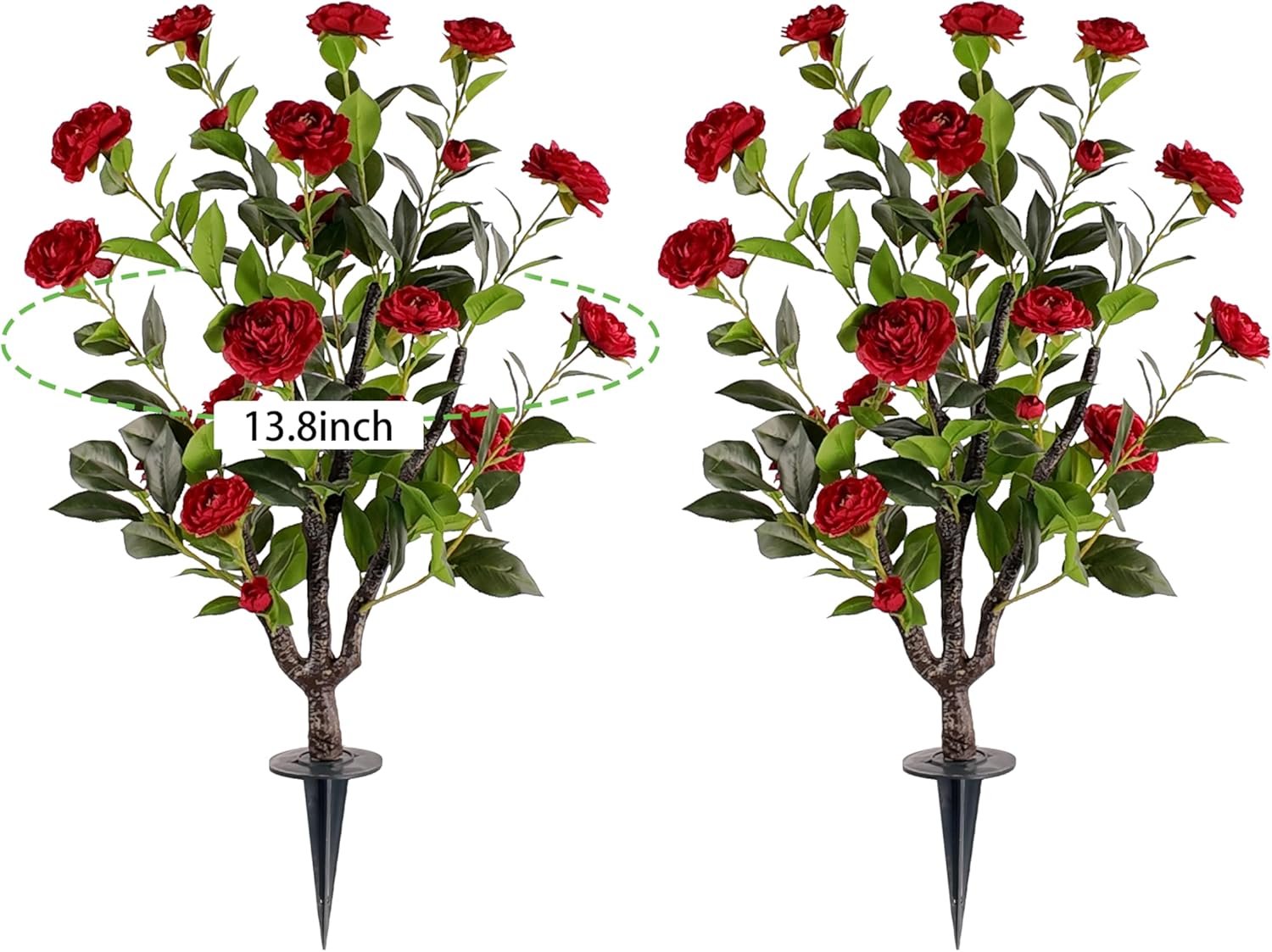 Artificial Camellia Tree 2 Pack 36 Inch Red