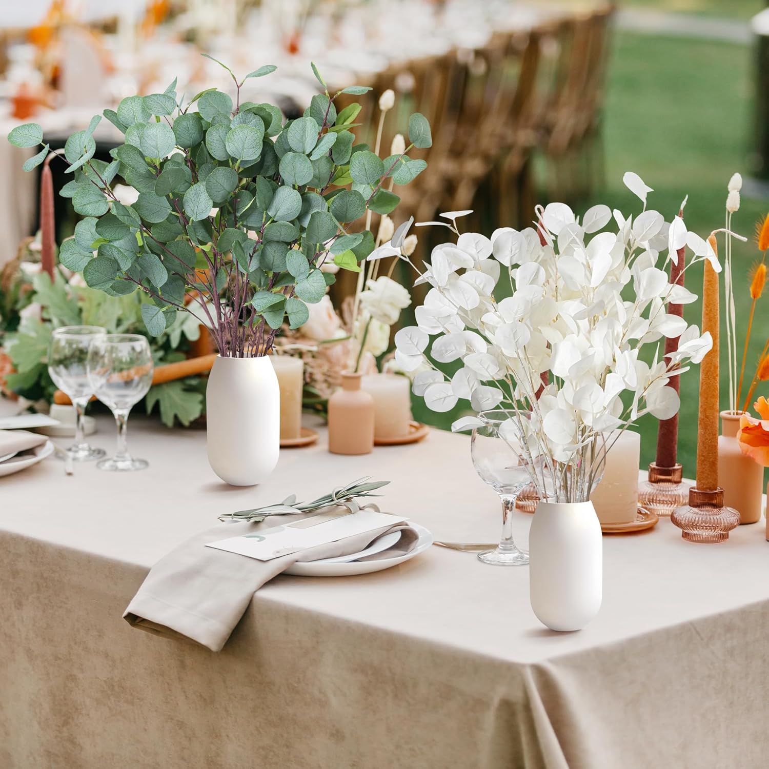 7PCS Long Artificial Eucalyptus Stems for Home Decor and Floral Arrangements