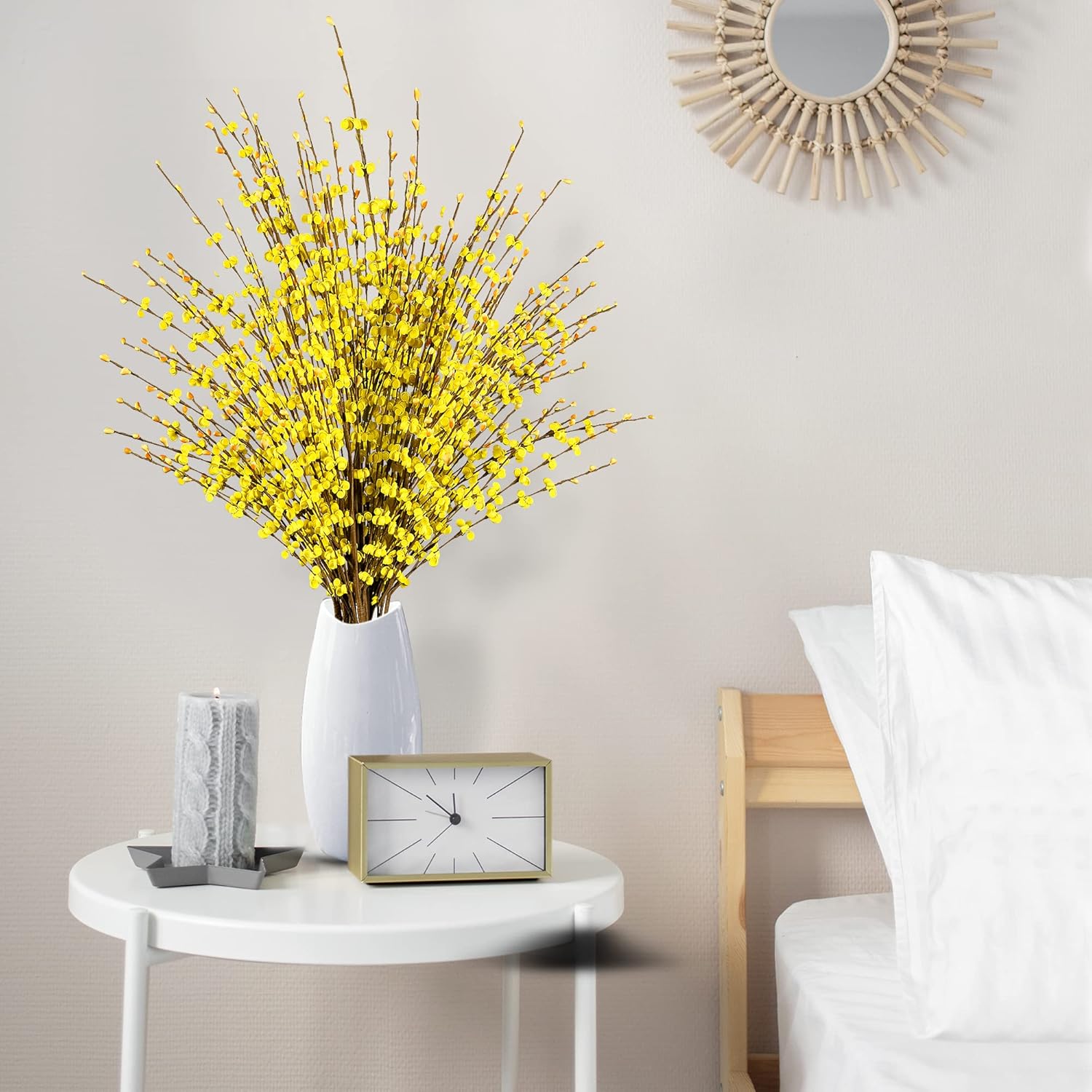 Sggvecsy 10 Pcs 295 Inch Artificial Jasmine Flowers Bouquet Yellow