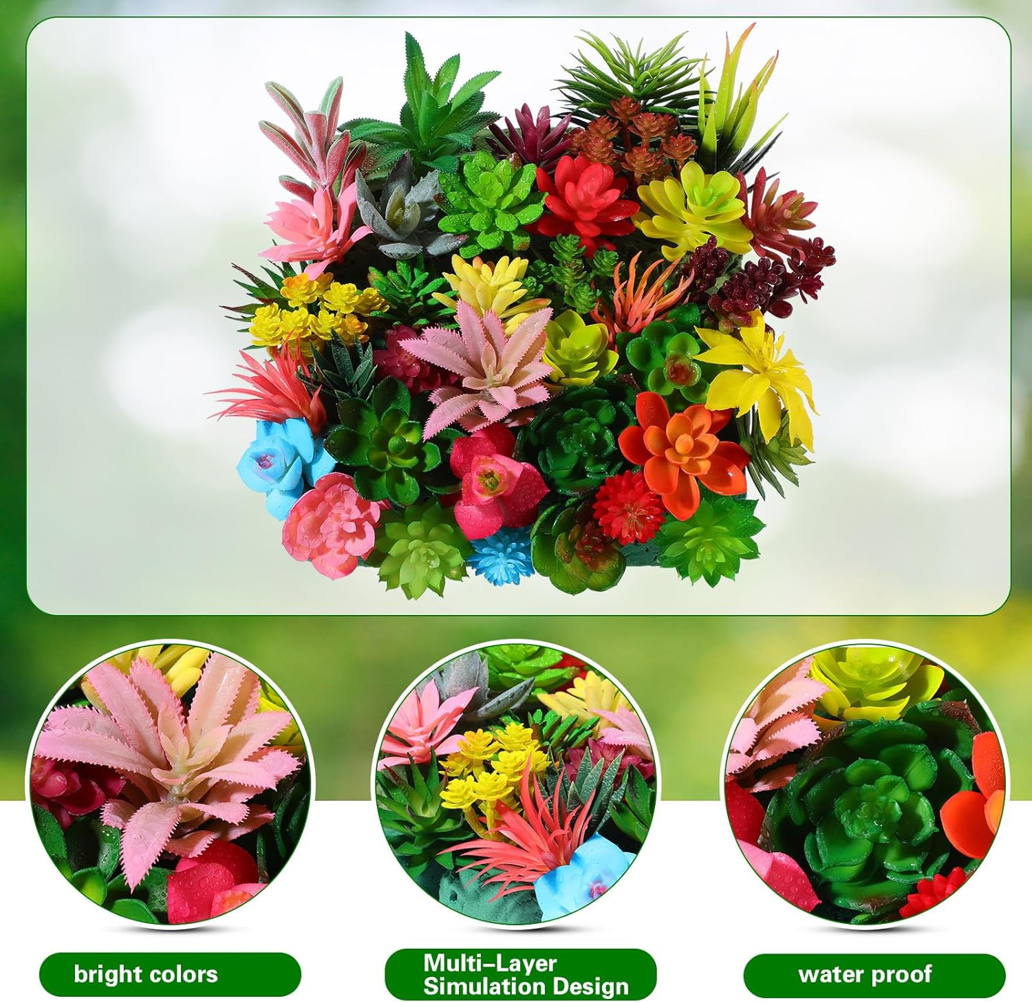 WILLBOND 38 Pcs Christmas Mini Artificial Succulents Bulk