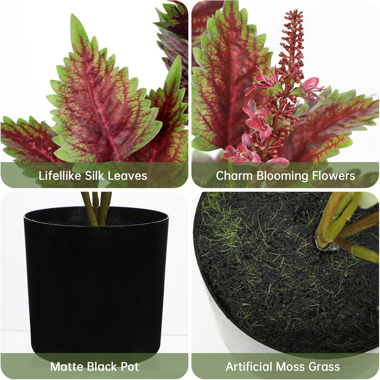 Oairse Artificial Plants Indoor with Black Pot for Farmhouse Decor