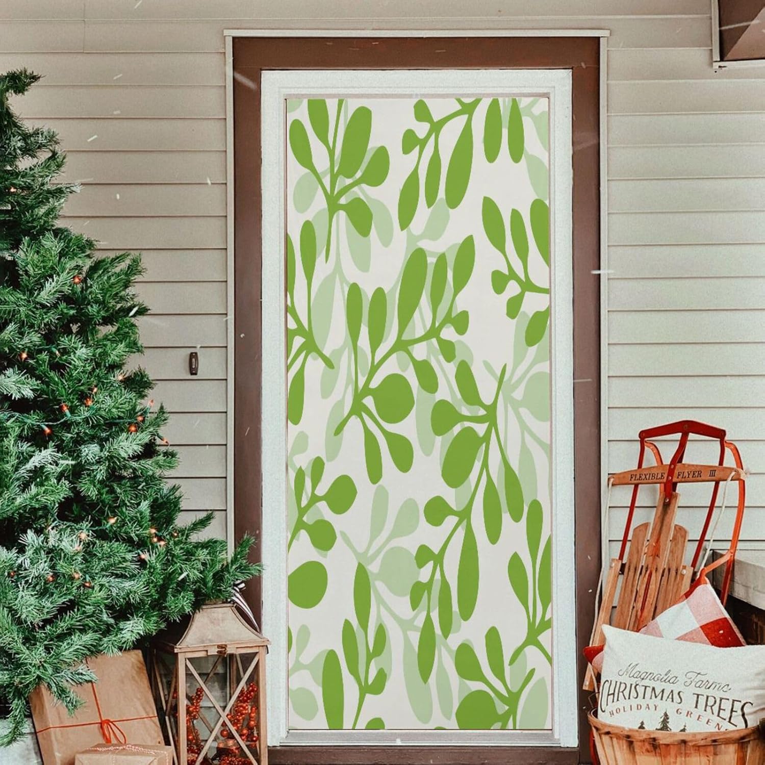 Susiyo Green Leaves Halloween Door Cover