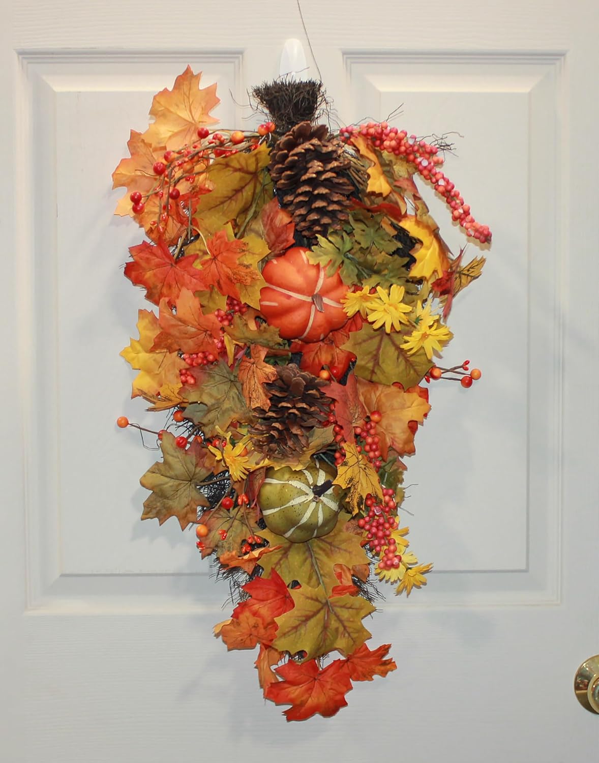 25 Inch Artificial Fall Decor Teardrop Swag