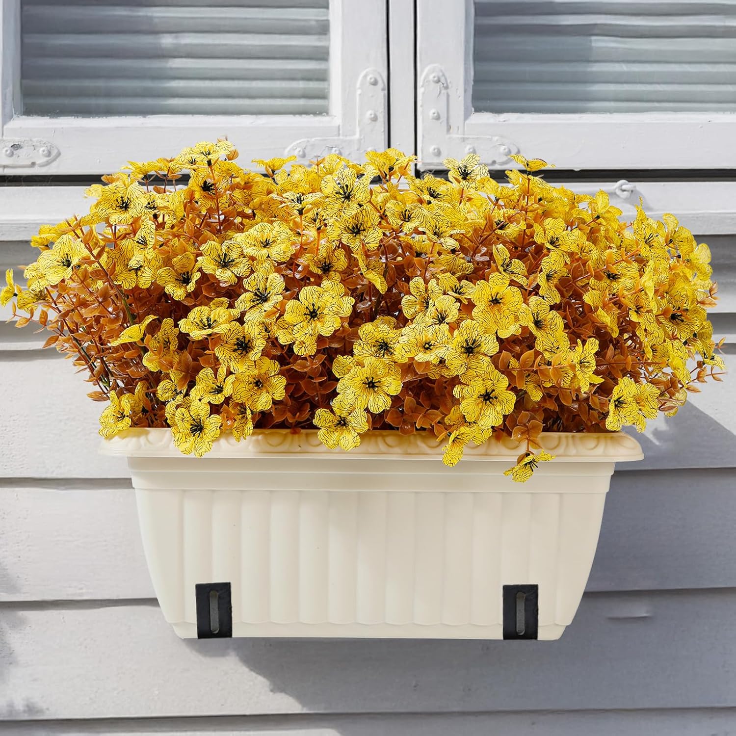 12 Bundles Artificial Mums for Outdoor Fall Decor