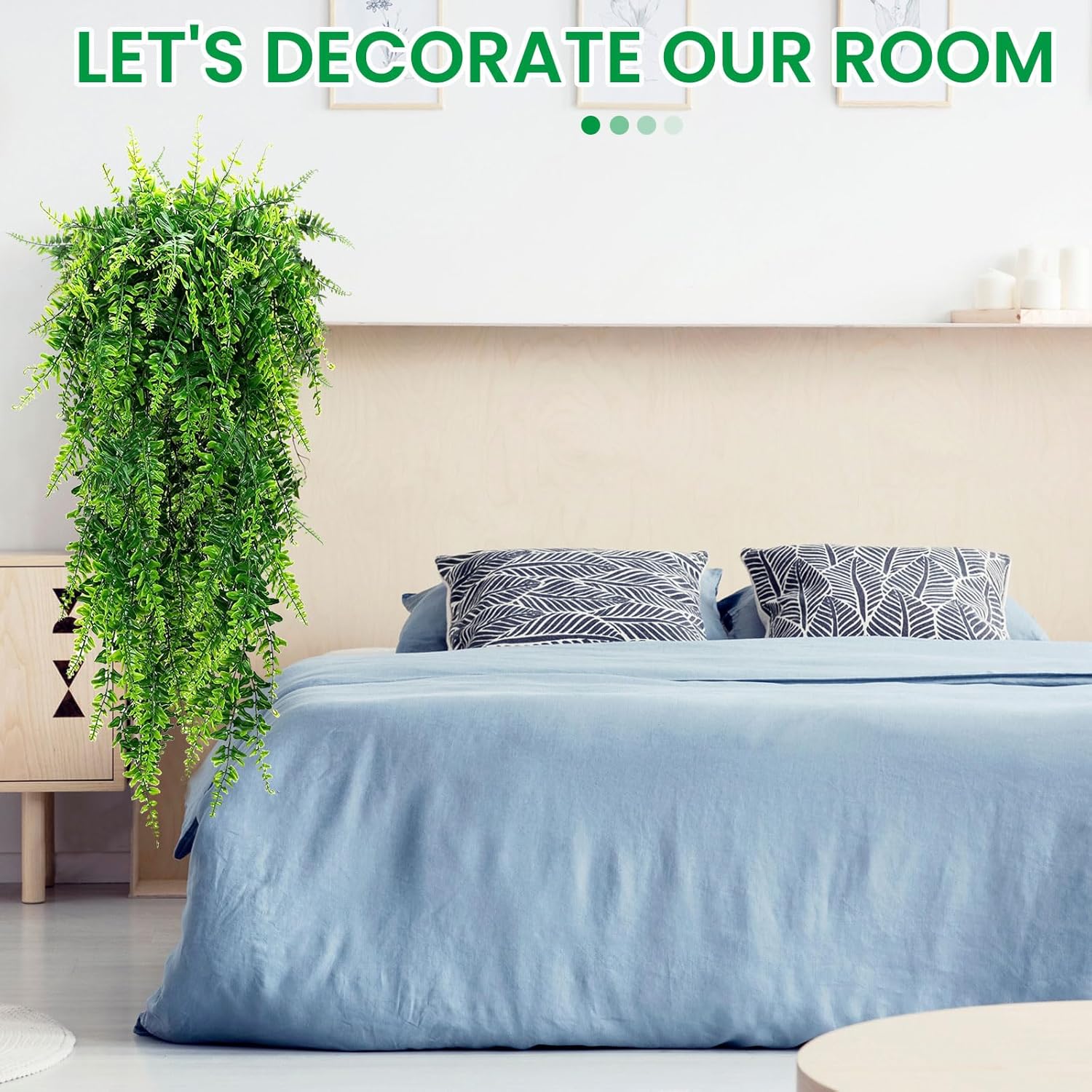 Lyrow 6 Pcs Artificial Hanging Plants 32 Inch Fake Boston Ferns Plastic Faux Decor