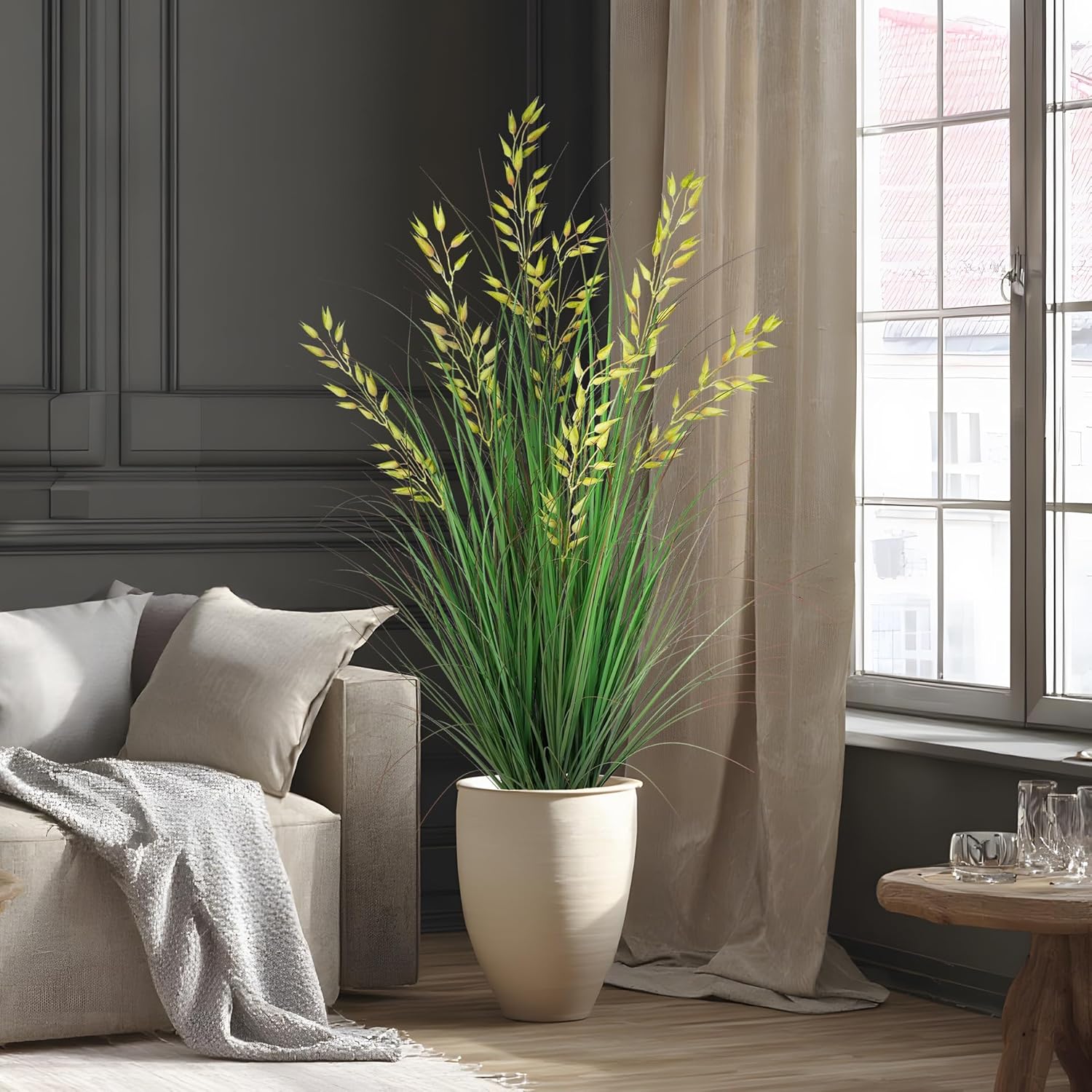 Tall Artificial Wheat Grass Plant for Indoor and Outdoor Decor 47 Inches 1PCS