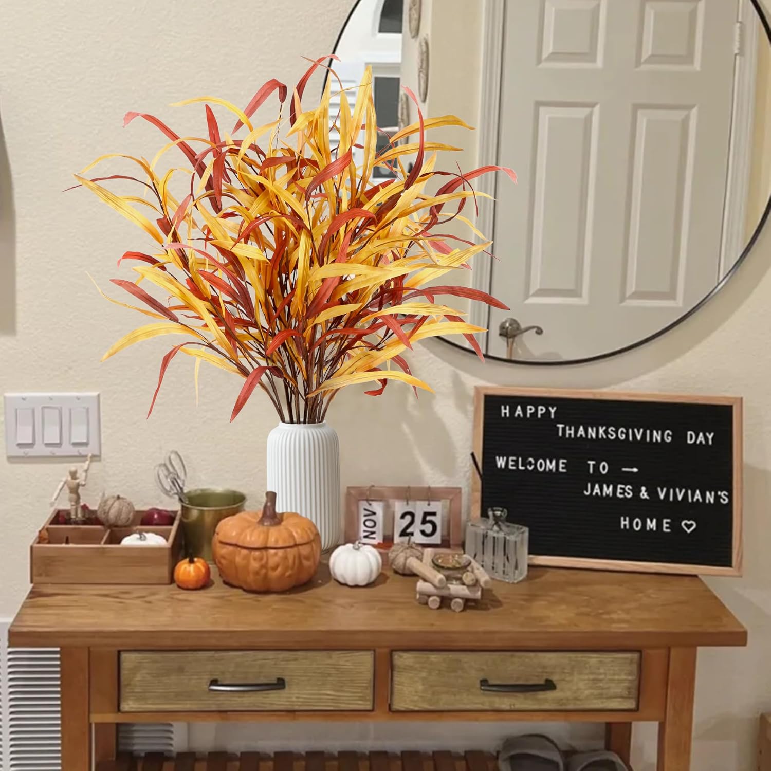 Sggvecsy 6Pcs Artificial Fall Greenery Stem for Home Autumn Decor Centerpieces