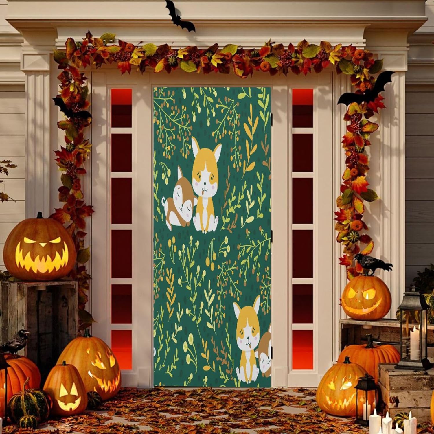 Susiyo Cute Wolf Halloween Door Cover 32x79 In