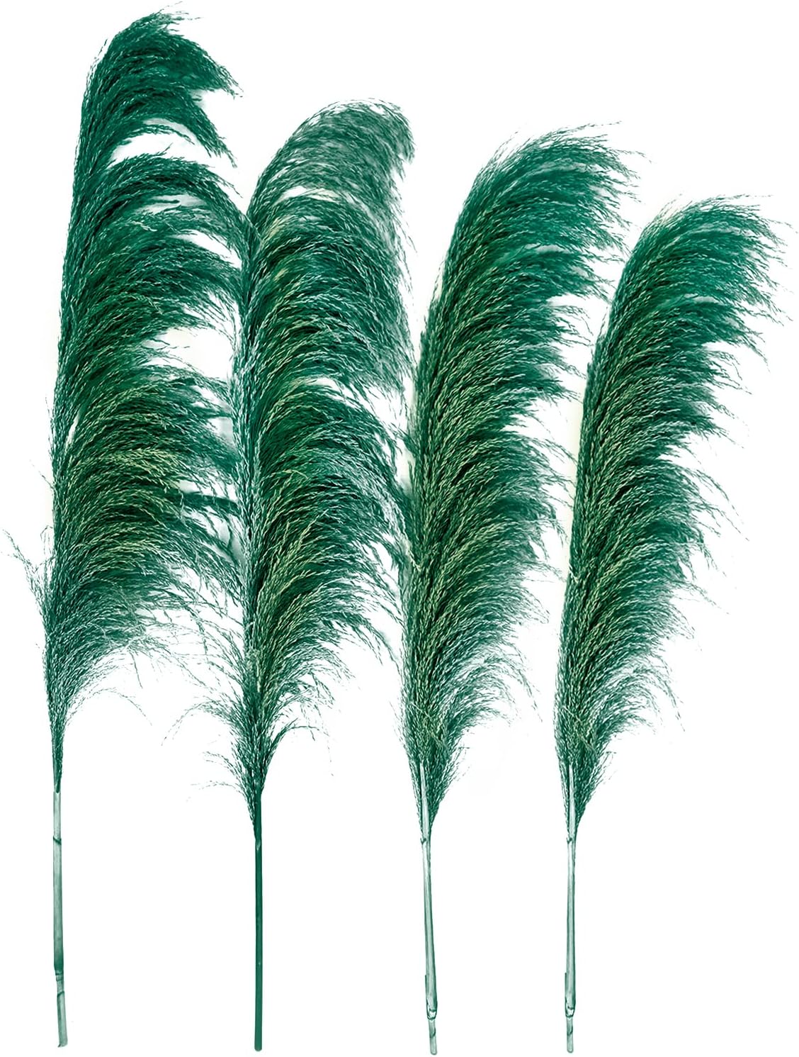 Teal Pampas Grass Decor Tall 4pcs Natural Dried Blue Floral with Aroma