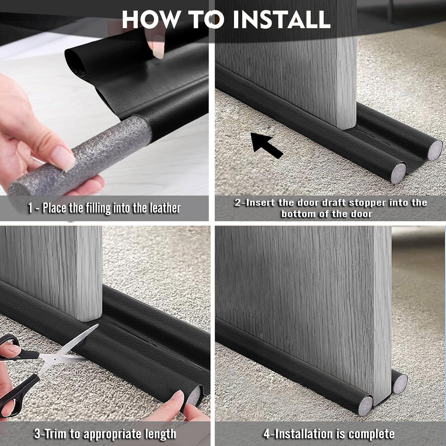 White Under Door Draft Stopper Weather Stripping Seal