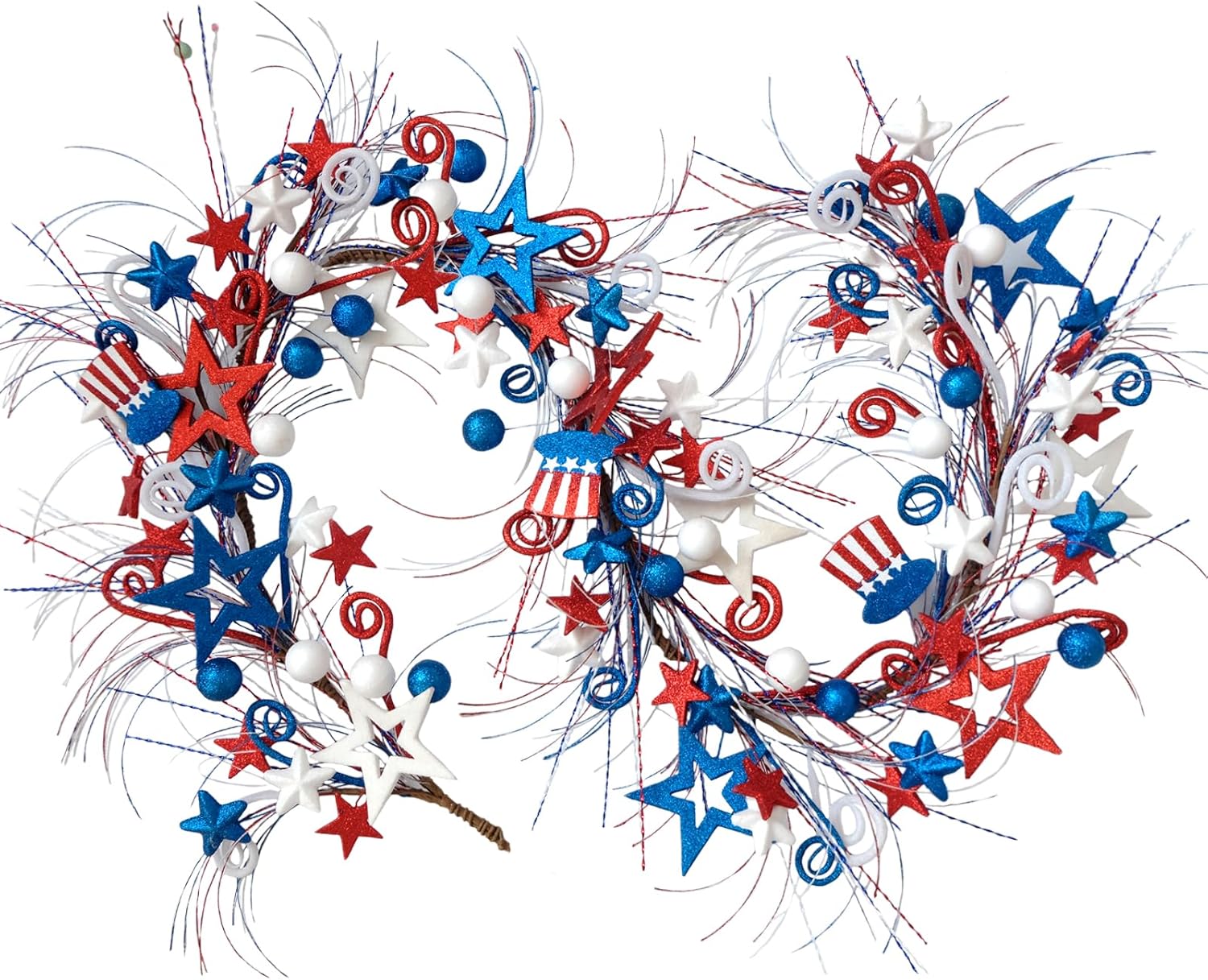 Bibelot 59ft Patriotic Wreath Garland for 4th of July Decor