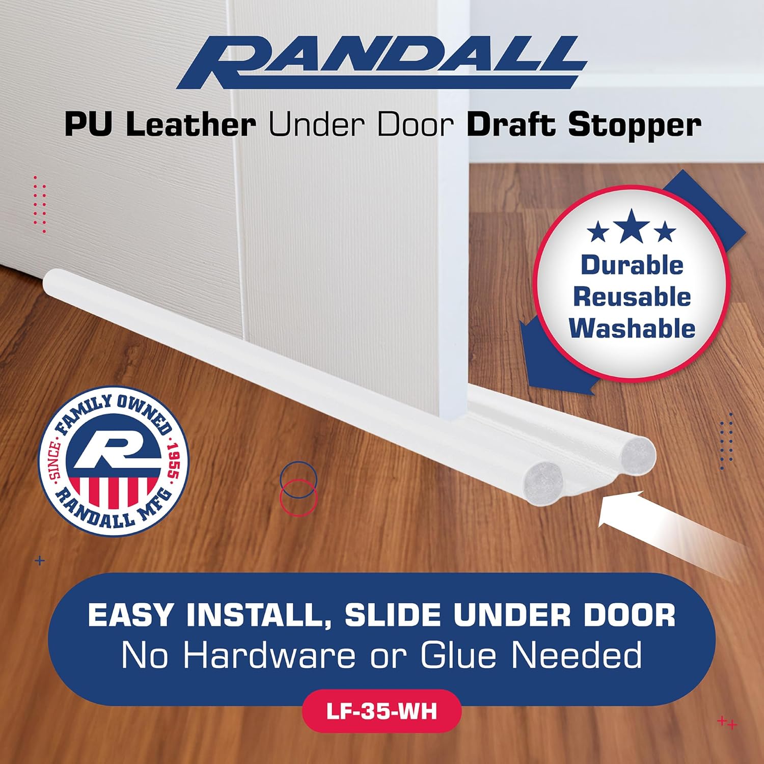 Randall Manufacturing Extreme Draft Stopper 36 Inch White