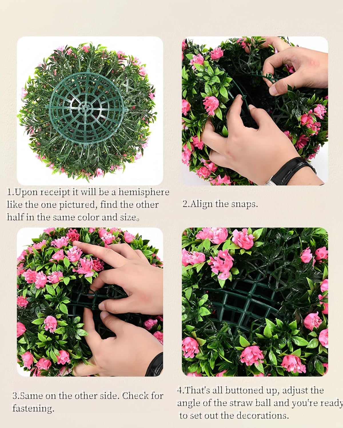 ROKIE Artificial Topiary Ball - Large Boxwood Greenery Sphere for Outdoor Use