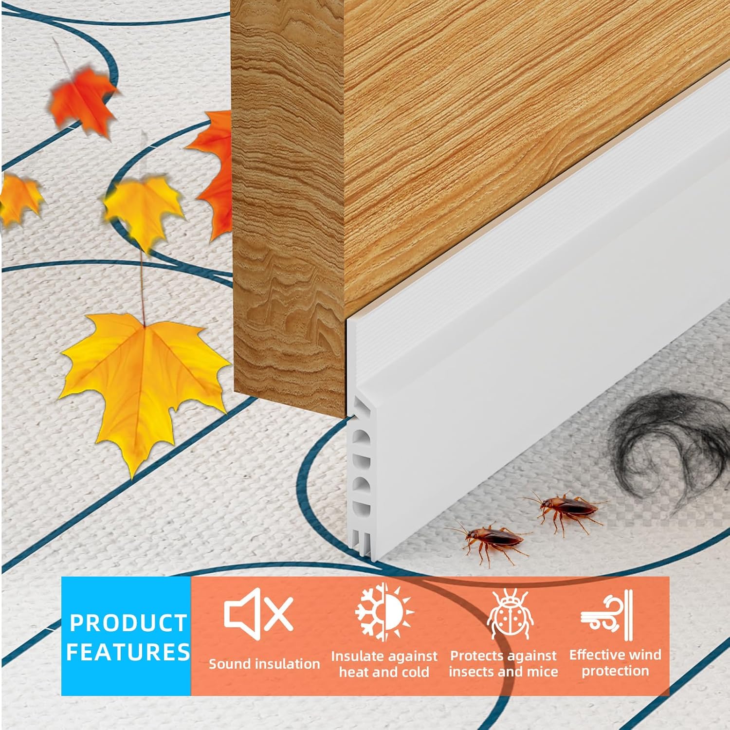 Cyzarize Door Draft Stopper 78 Inch White