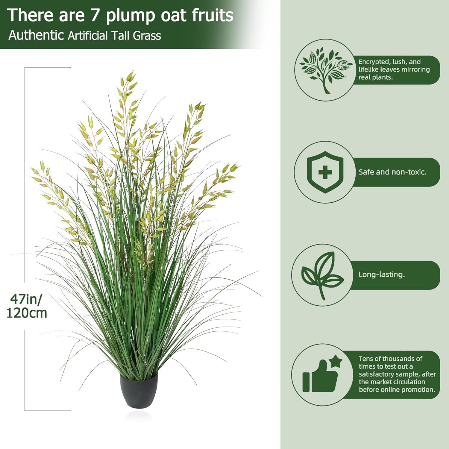 Tall Artificial Wheat Grass Plant for Indoor and Outdoor Decor 47 Inches 1PCS