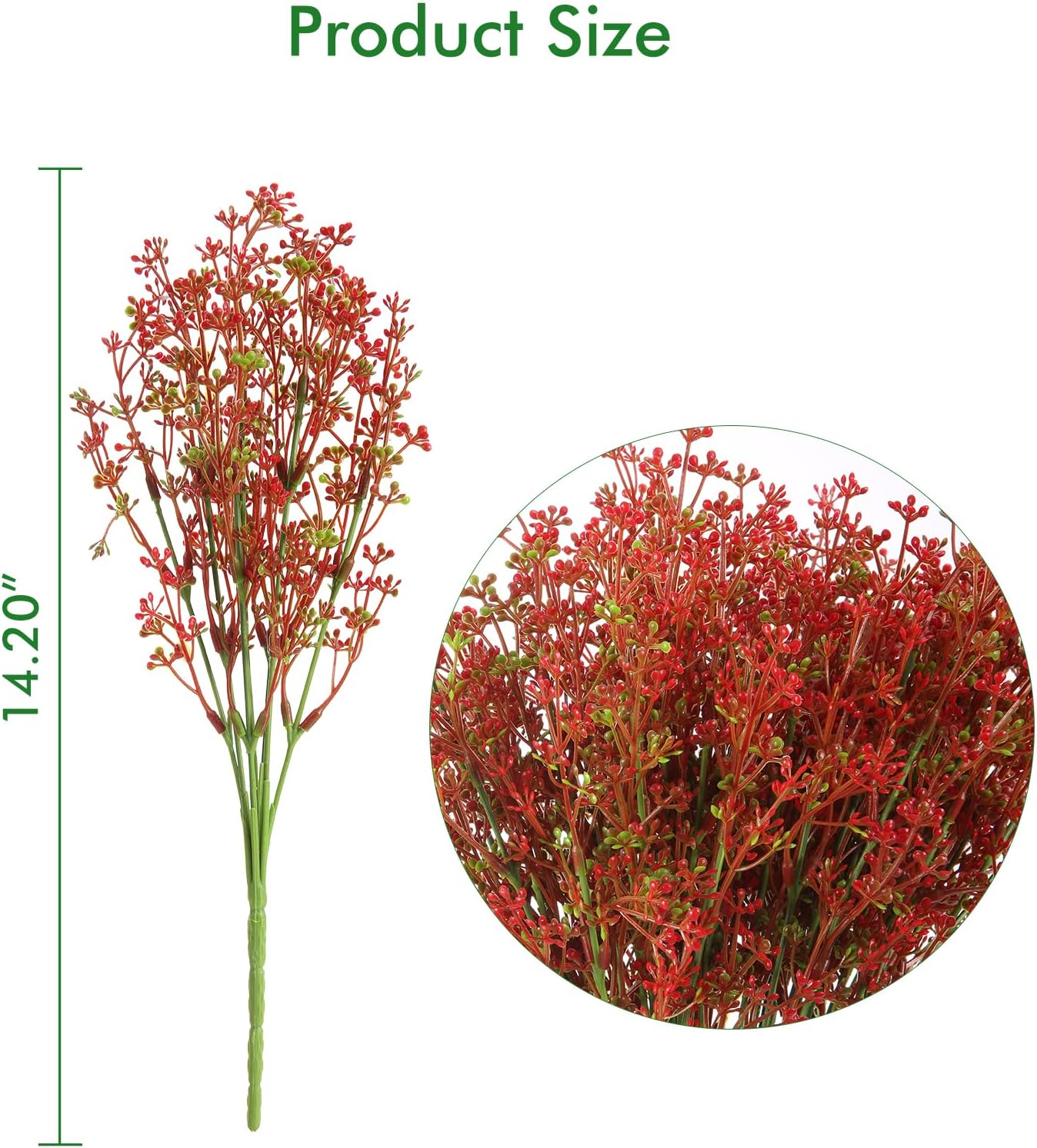 XEOLIAN Artificial Plants 12 Bundles UV Resistant Faux Greenery for Indoor Outdoor Decor