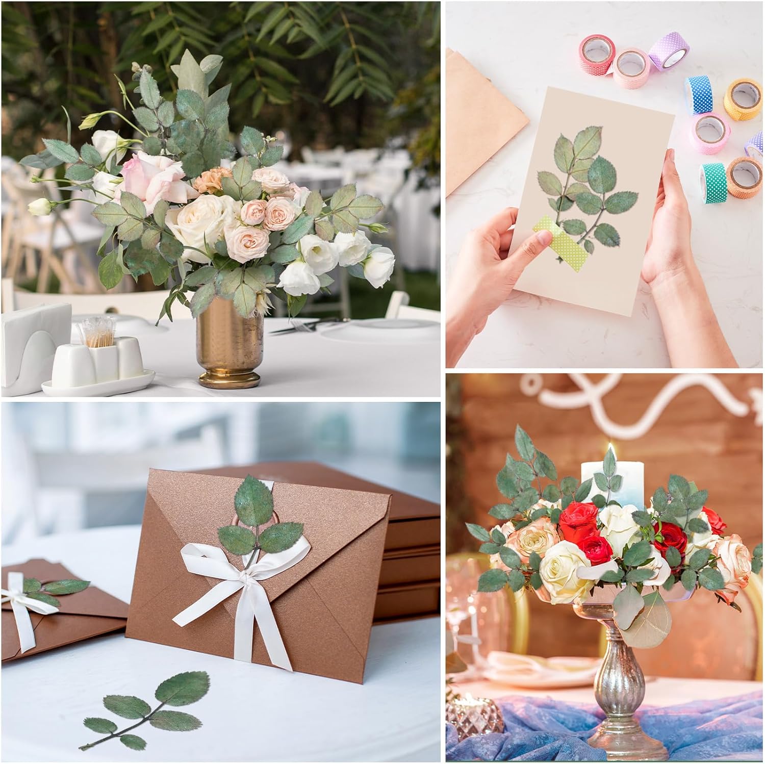 Fabbay 200 Pcs Dried Green Leaves for Resin Art and Home Decor