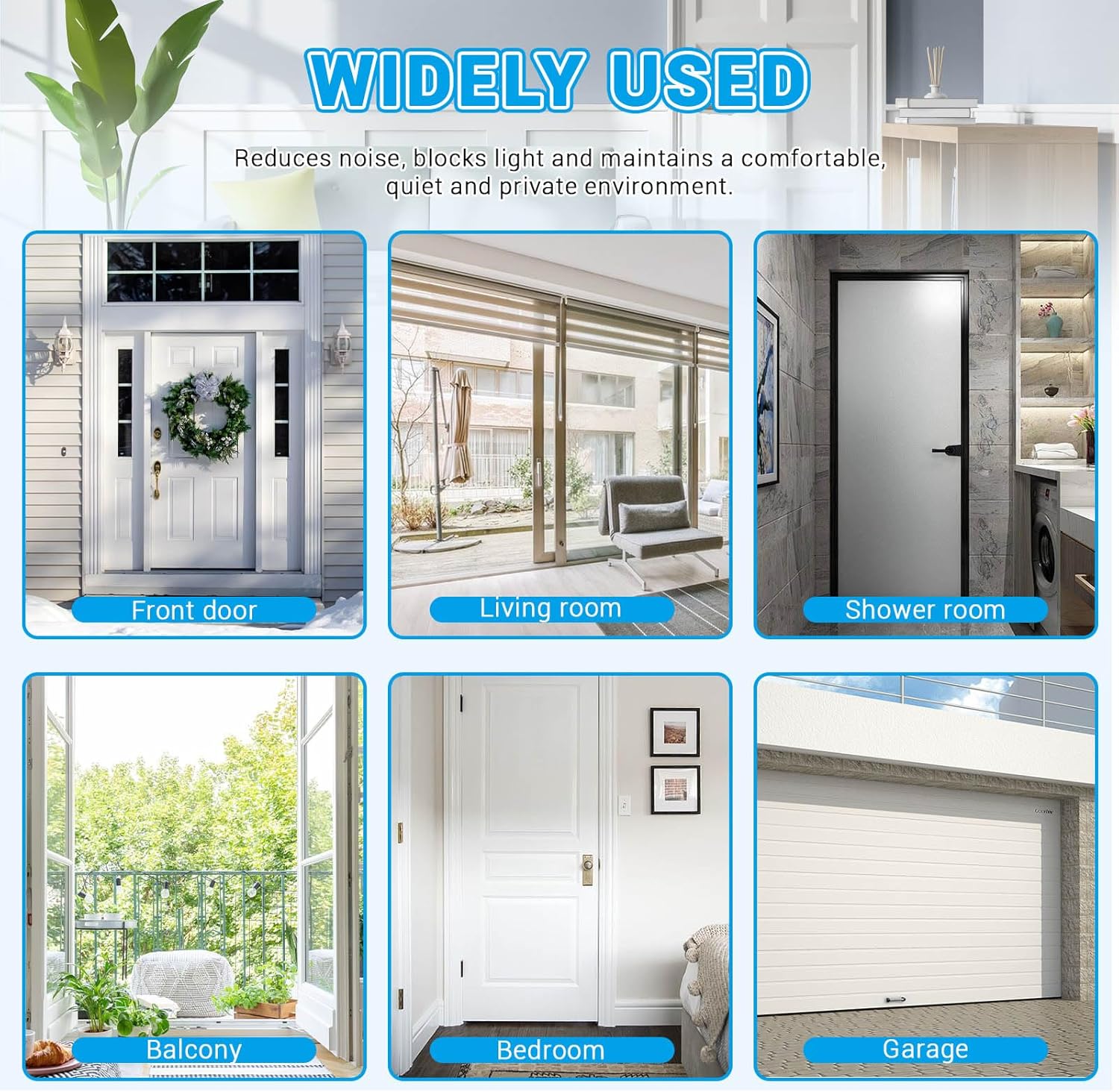 Huakaile 2 Pack Rubber Door Sweep with Brush