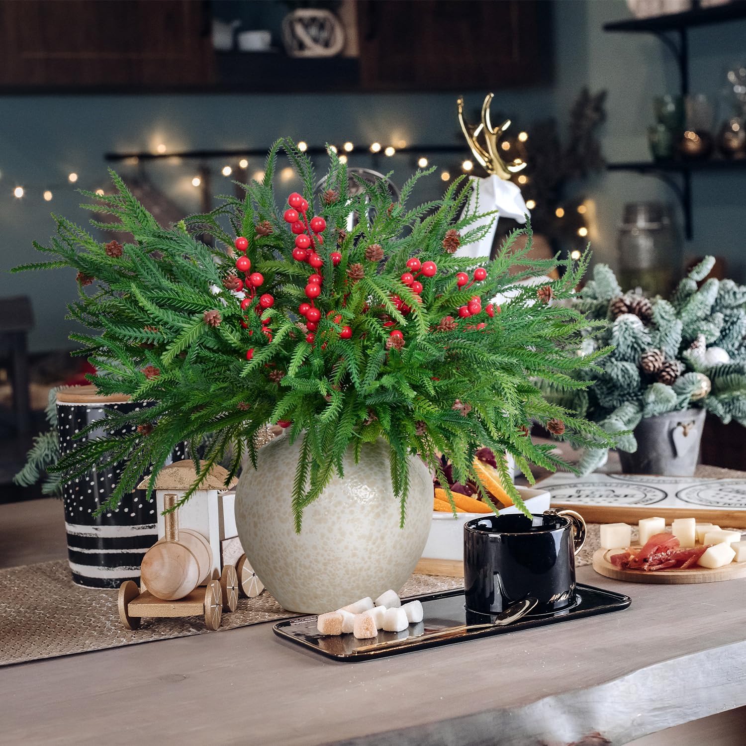 Norfolk Pine Branches 12pcs Artificial Christmas Garland