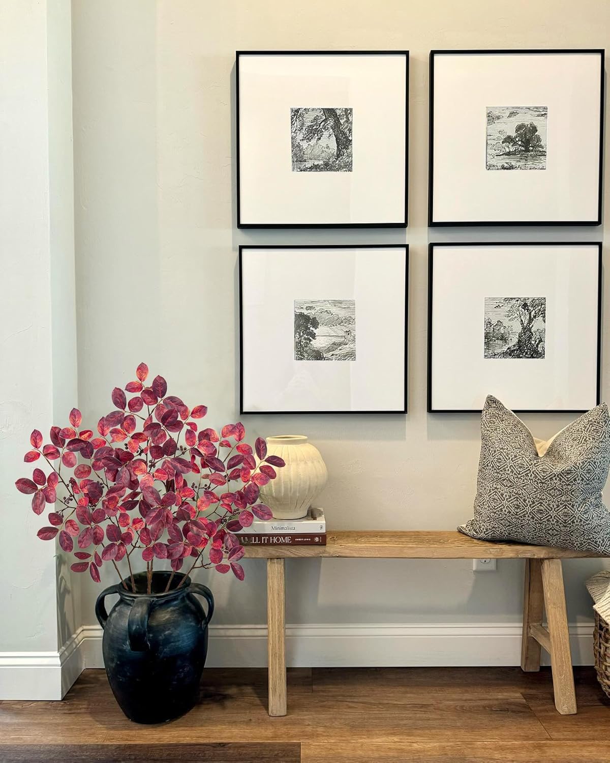 3PCS Artificial Greenery Stems Fall Faux Branches for Vase Wedding Decor