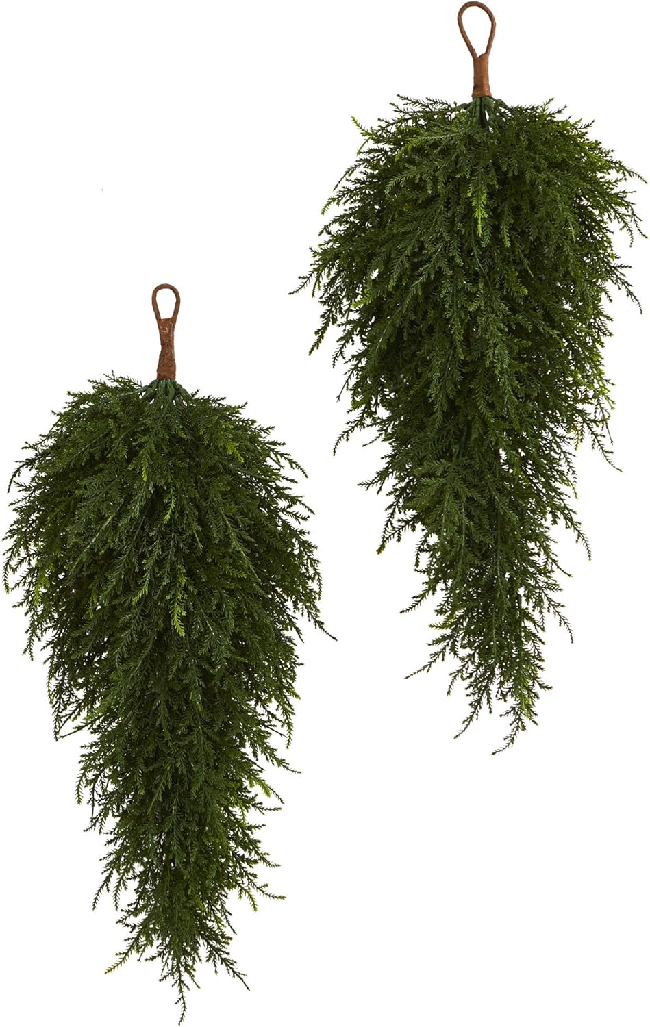 Nearly Natural 26in Cedar Artificial Teardrop Set of 2