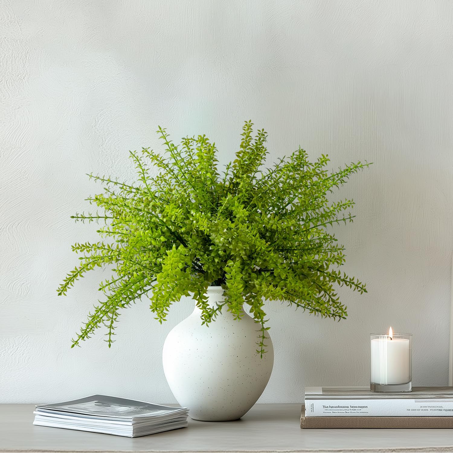 5PCS Artificial Boxwood Greenery Faux Plants for Garden Farmhouse Decor