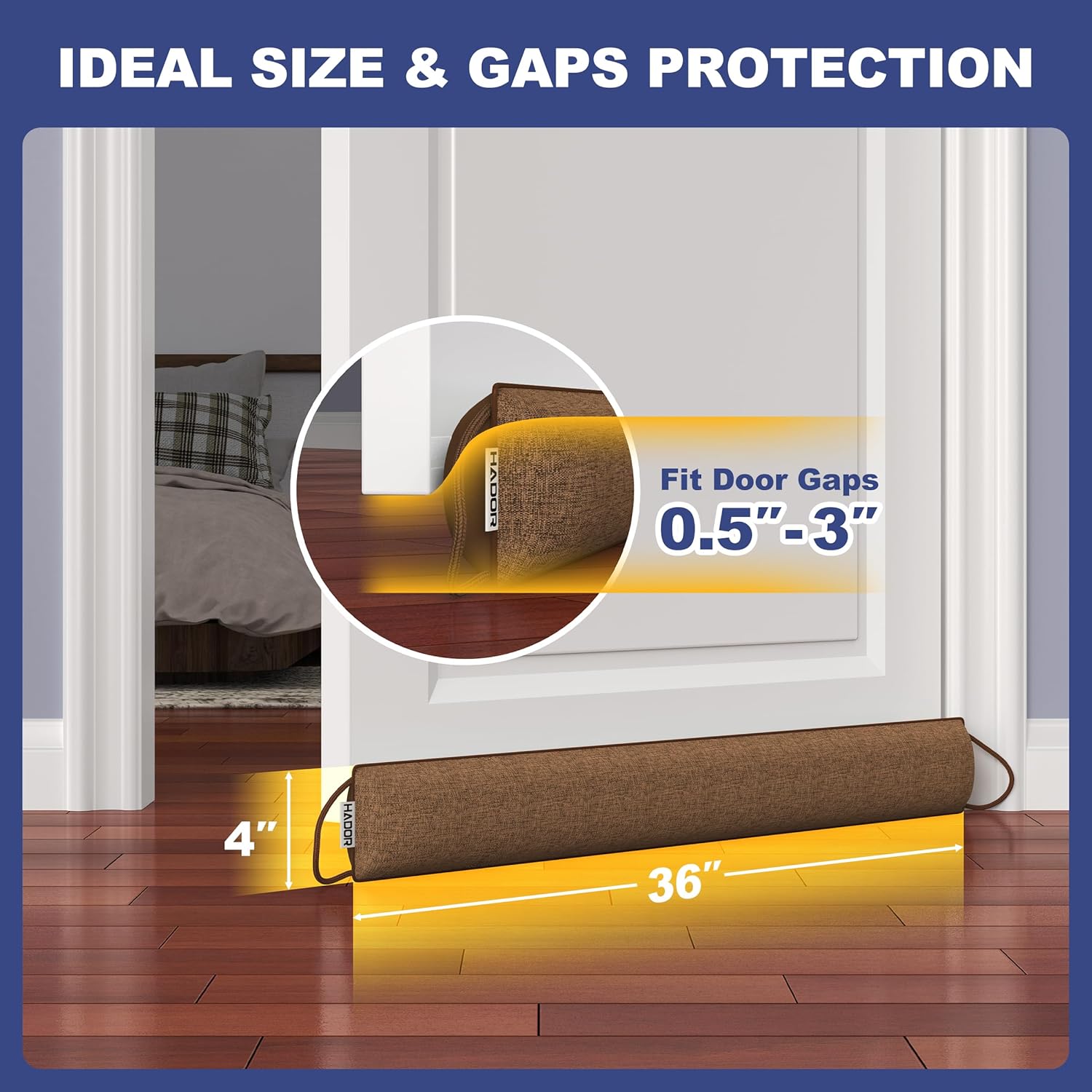HADOR Door Draft Stopper 36 Inch Brown