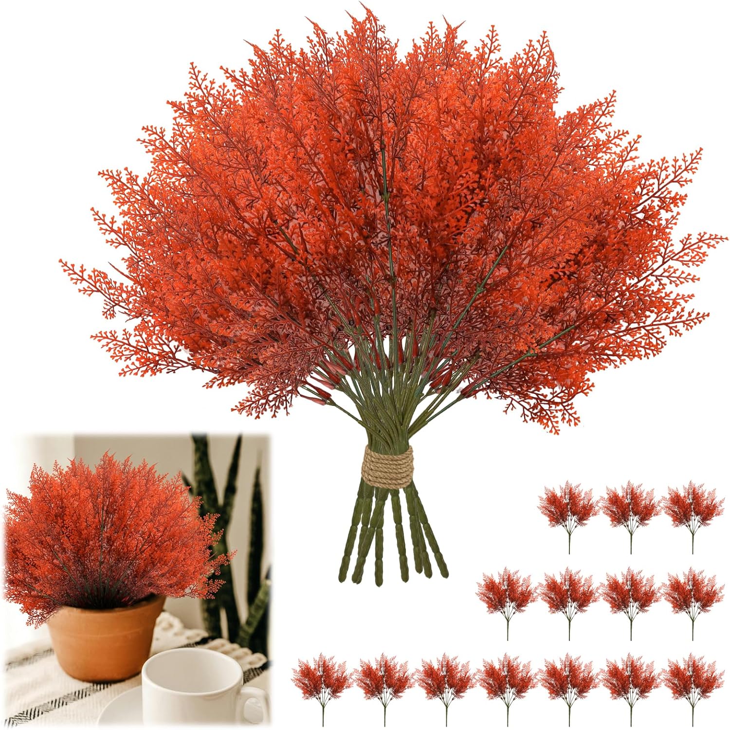 HIDARIRYO 14 Pcs Artificial Plants for Outdoor Decoration