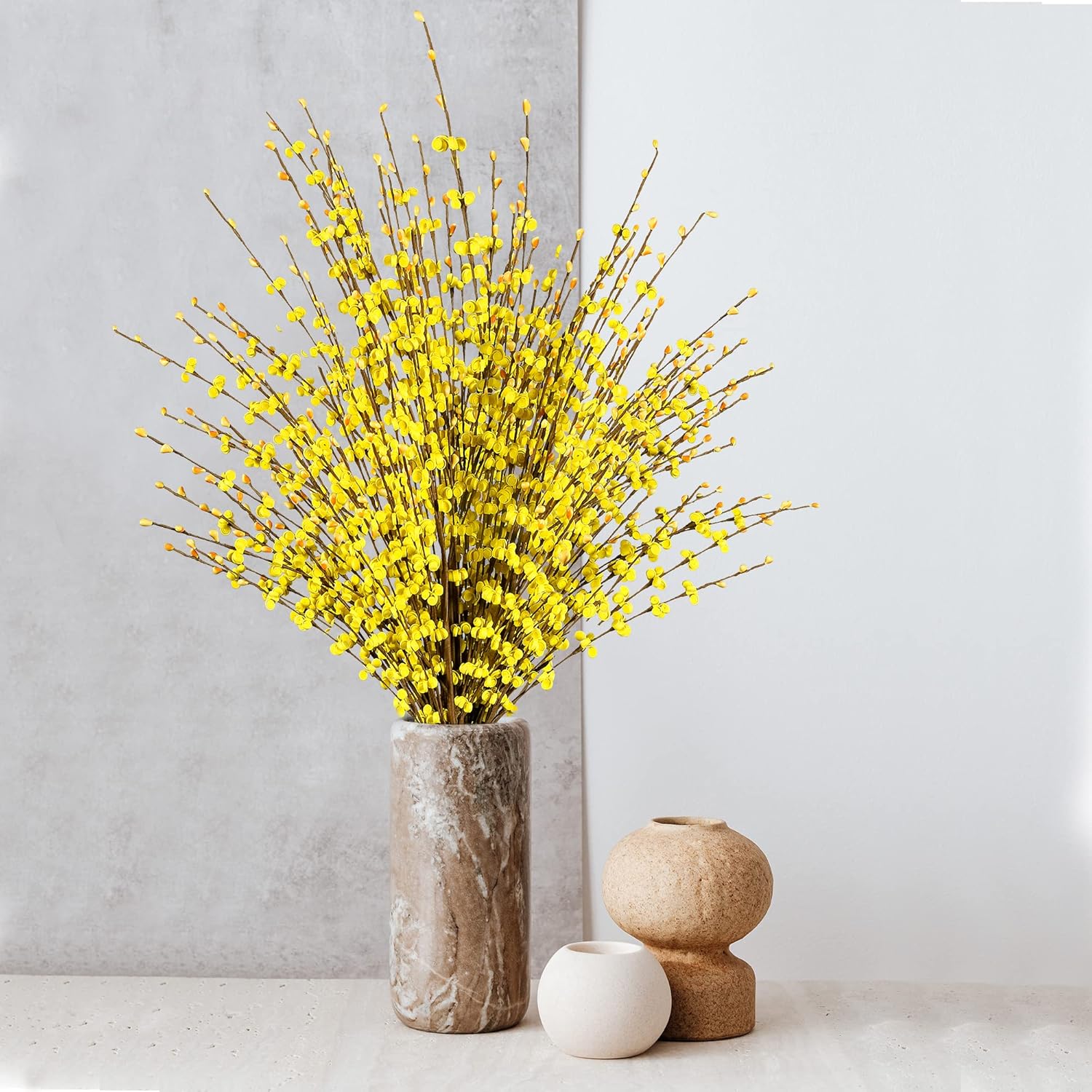 Sggvecsy 10 Pcs 295 Inch Artificial Jasmine Flowers Bouquet Yellow
