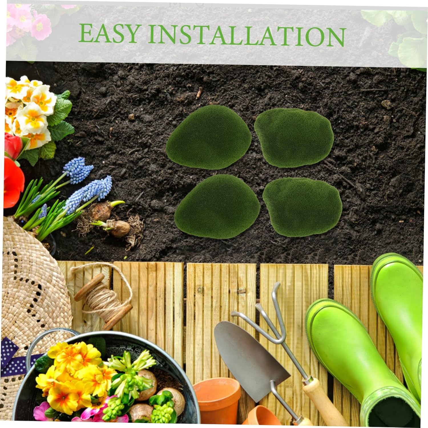 VICASKY 6pcs Faux Moss Balls for Decorative Hanging