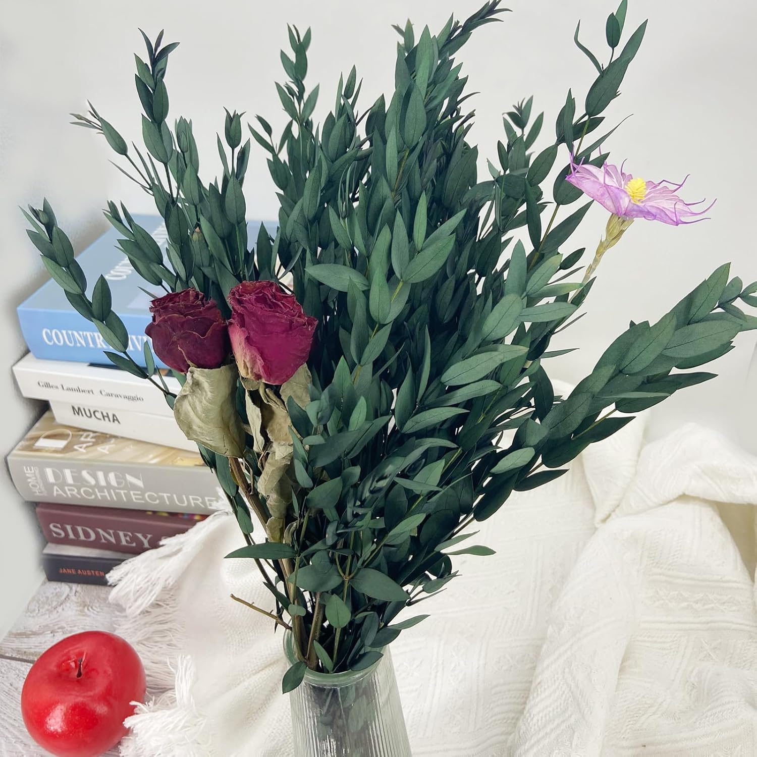 Preserved Dried Eucalyptus Greenery Stems 20 Pcs 16 Inches for Decor and Aromatherapy