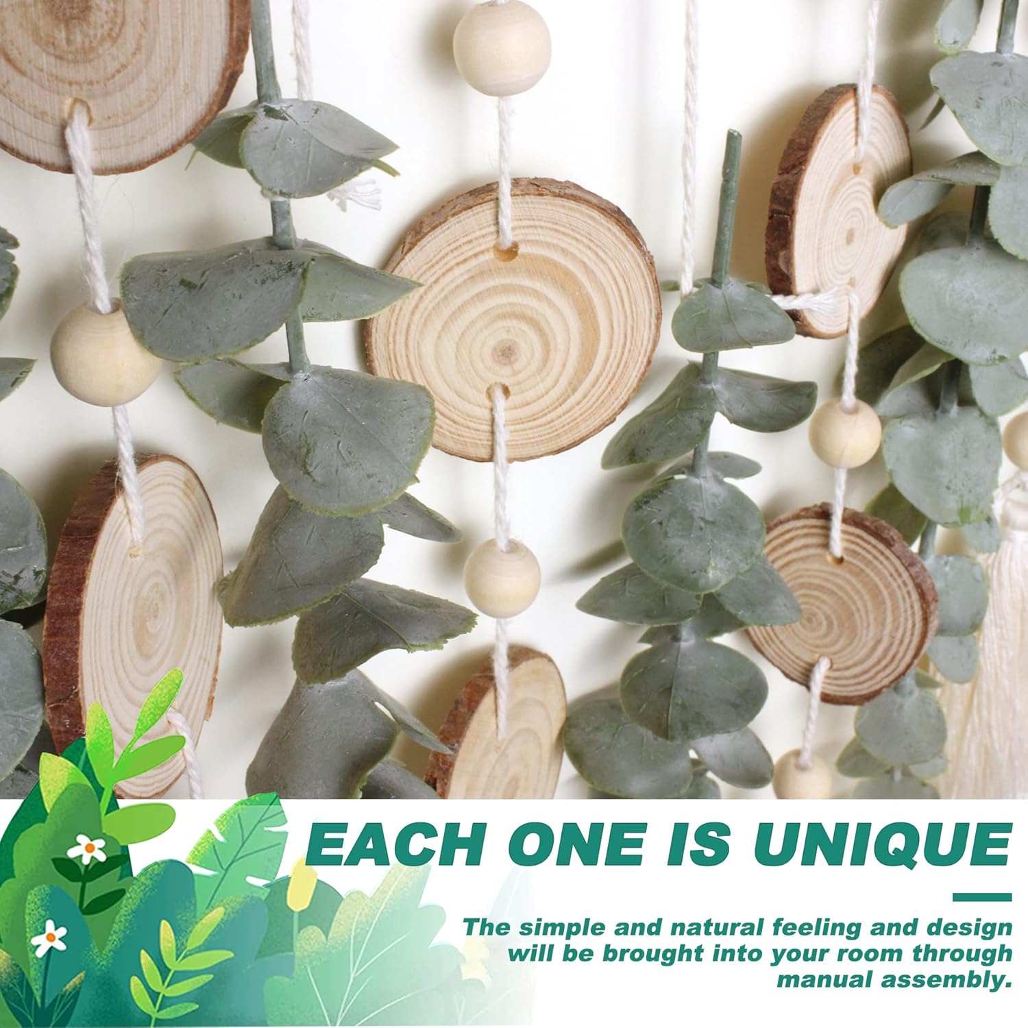 Boho Wall Decor Artificial Eucalyptus Leaves Hanging Plant