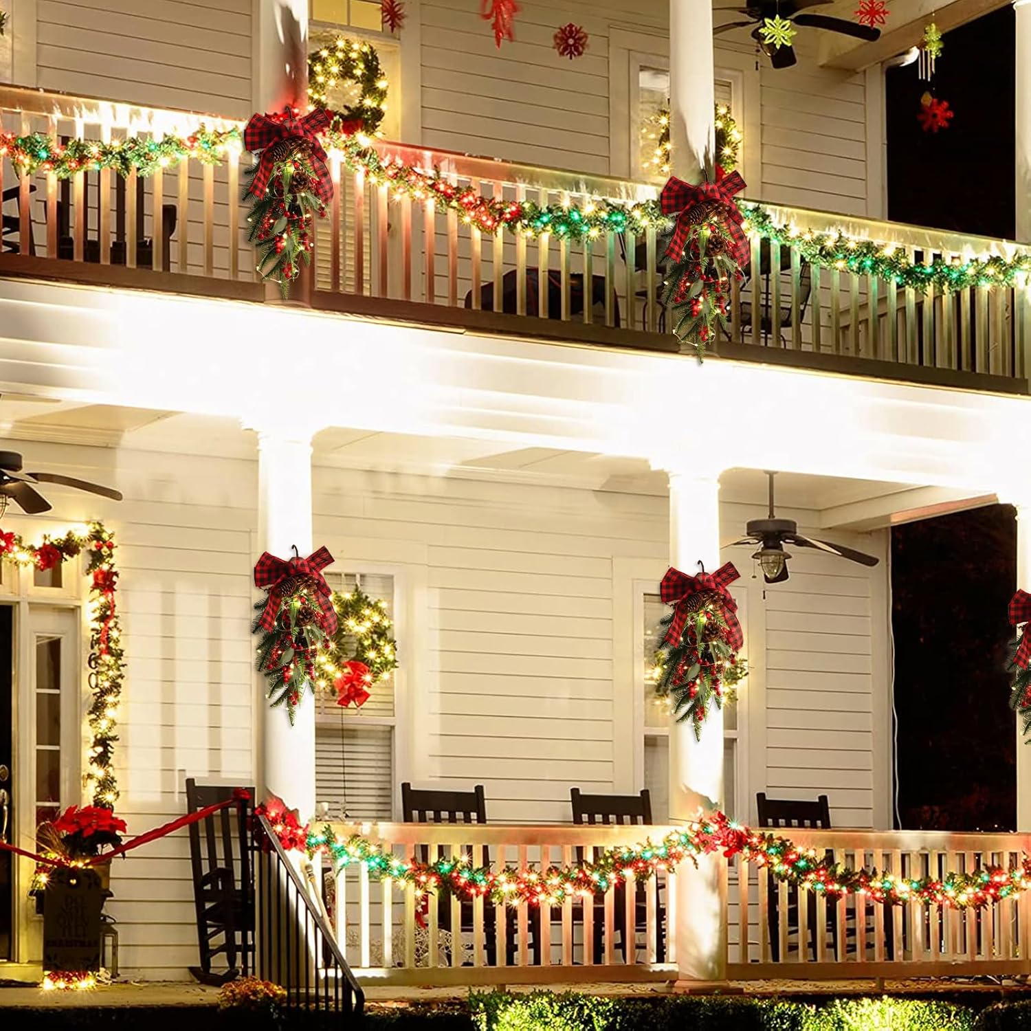 RECUTMS Christmas Teardrop Swag Decor