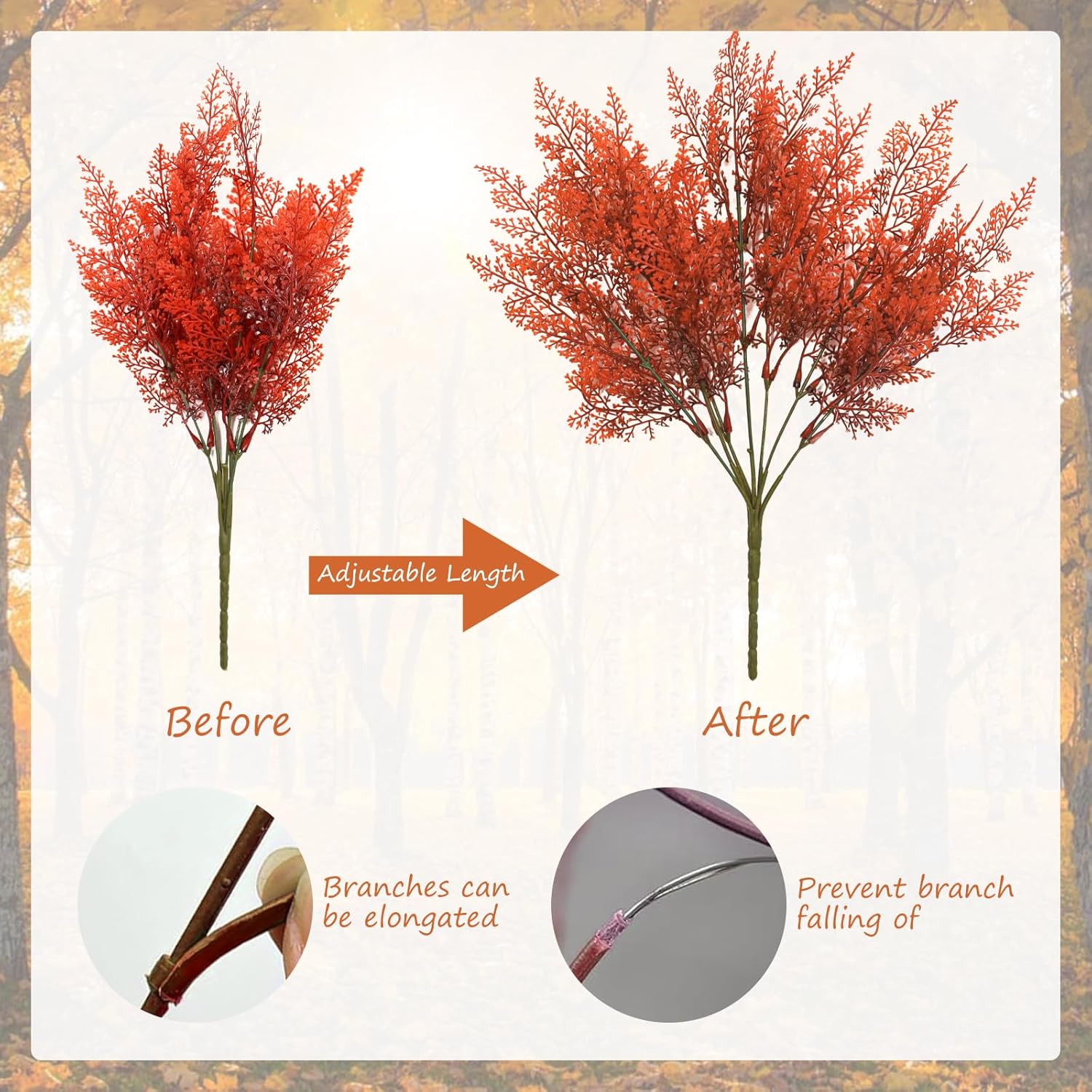 HIDARIRYO 14 Pcs Artificial Plants for Outdoor Decoration