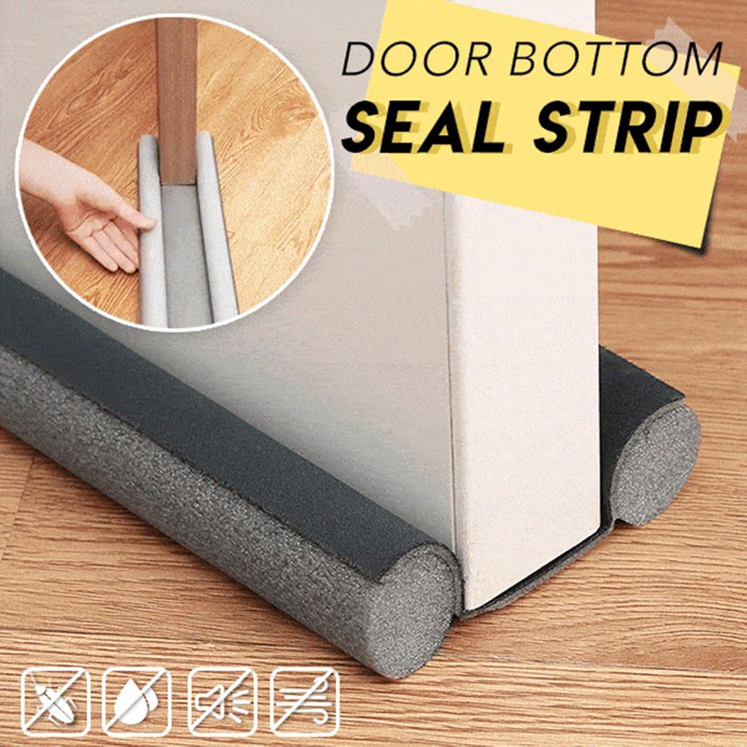 Door Draft Stopper for Bottom of Door Weather Stripping Windproof Blocker