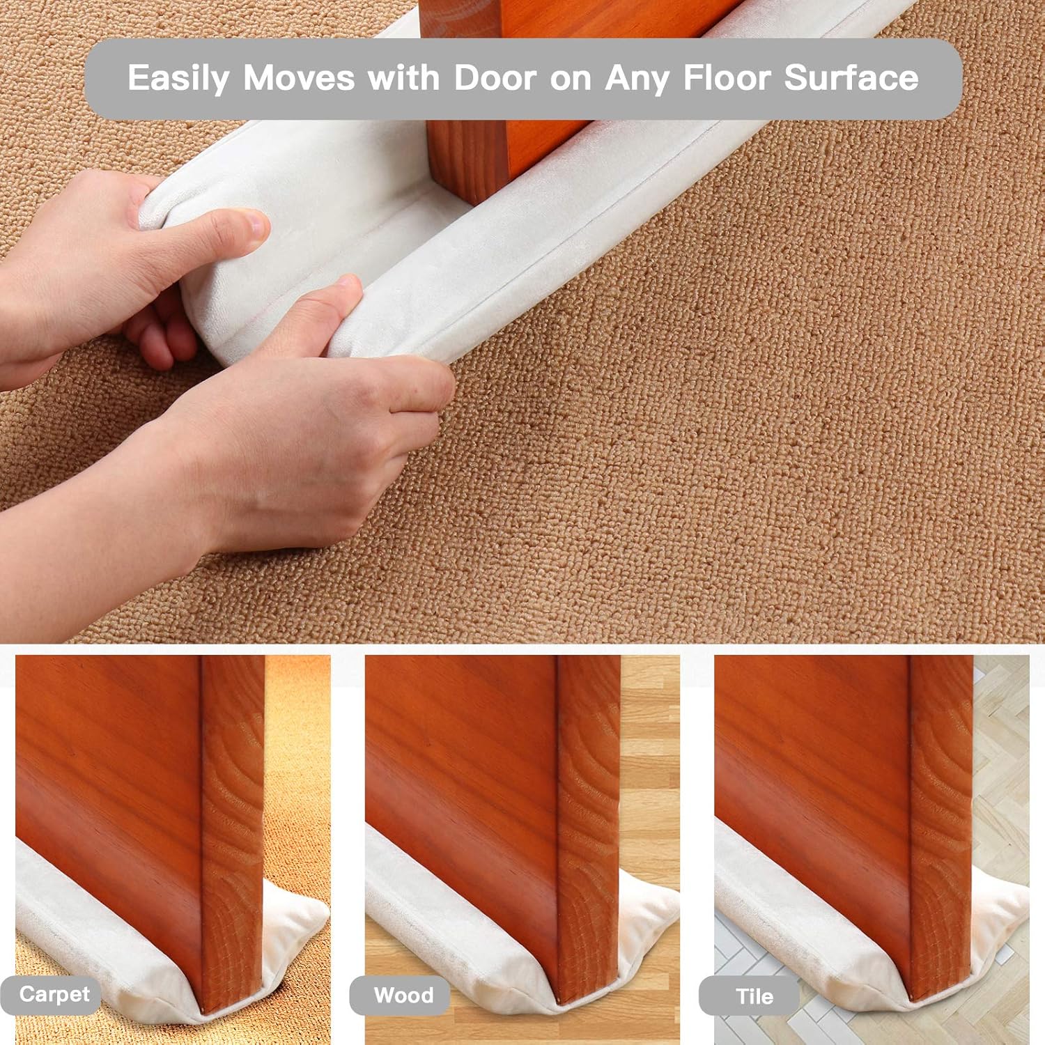 GDHOMM Door Draft Stopper Adjustable 30-36 Inch Bottom Gap Filler