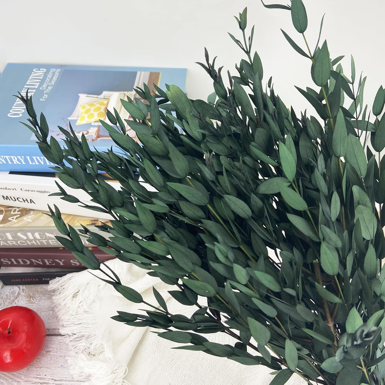 Preserved Dried Eucalyptus Greenery Stems 20 Pcs 16 Inches for Decor and Aromatherapy