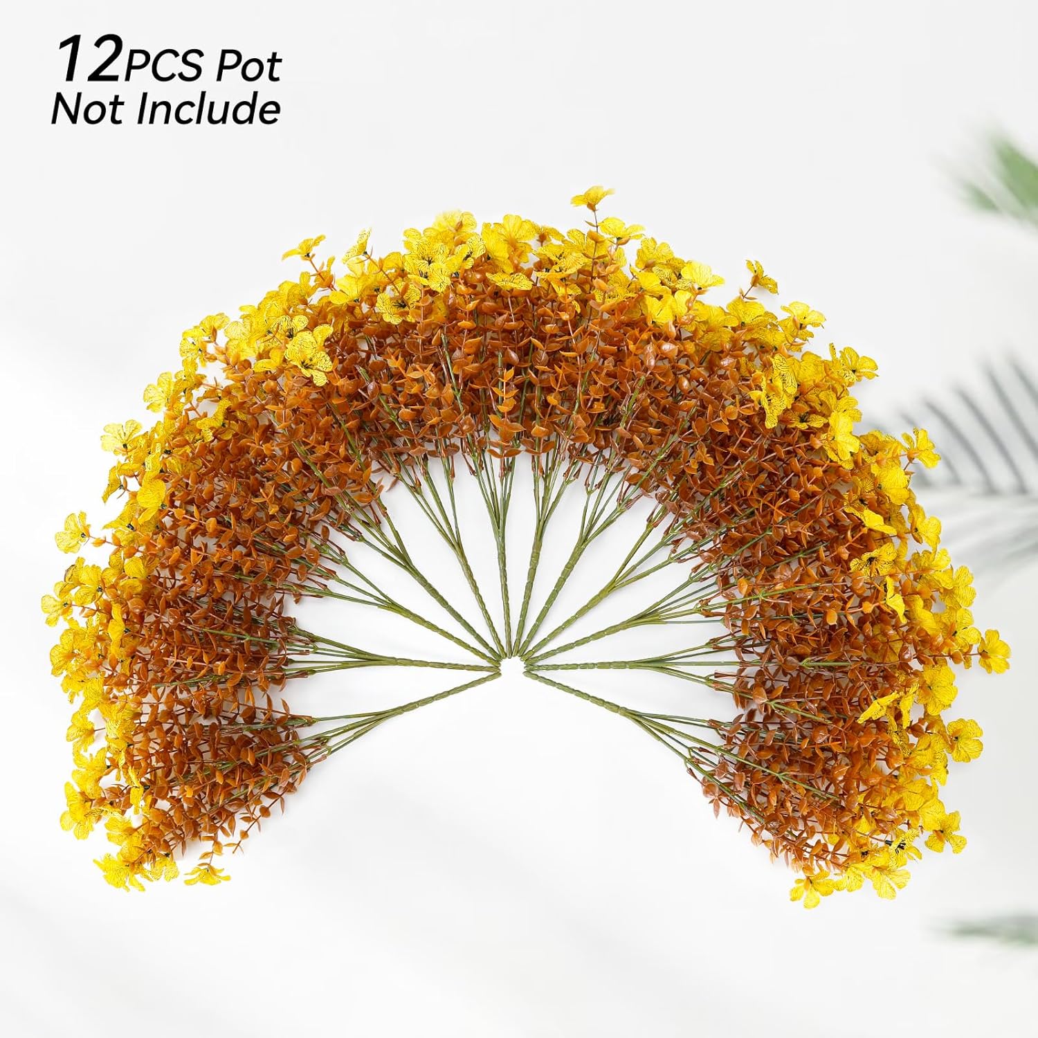 12 Bundles Artificial Mums for Outdoor Fall Decor