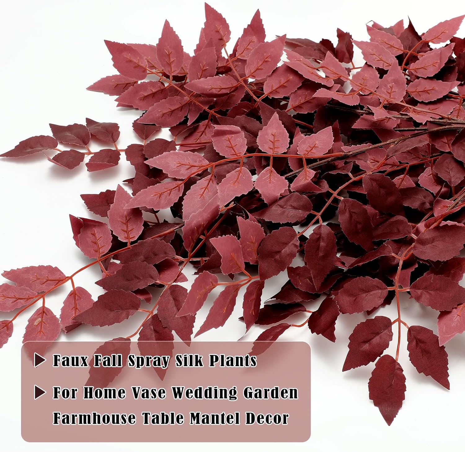 4 Pack Artificial Cimicifuga Leaves for Autumn Decor