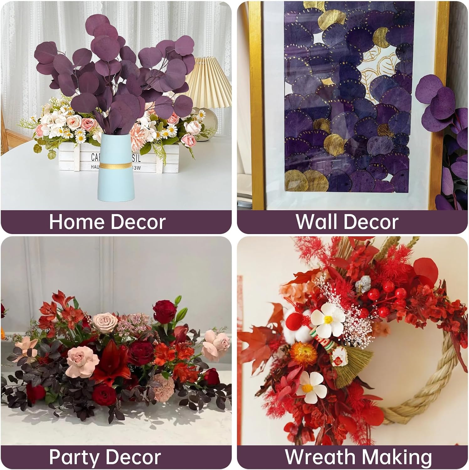 Preserved Dried Eucalyptus Stems for Vase Decor and Home Decor