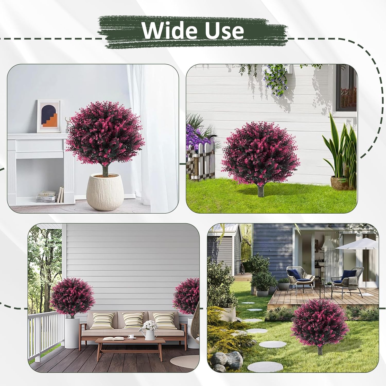 LAFORMO Artificial Rose Boxwood Topiary Ball 28 Outdoor Decor