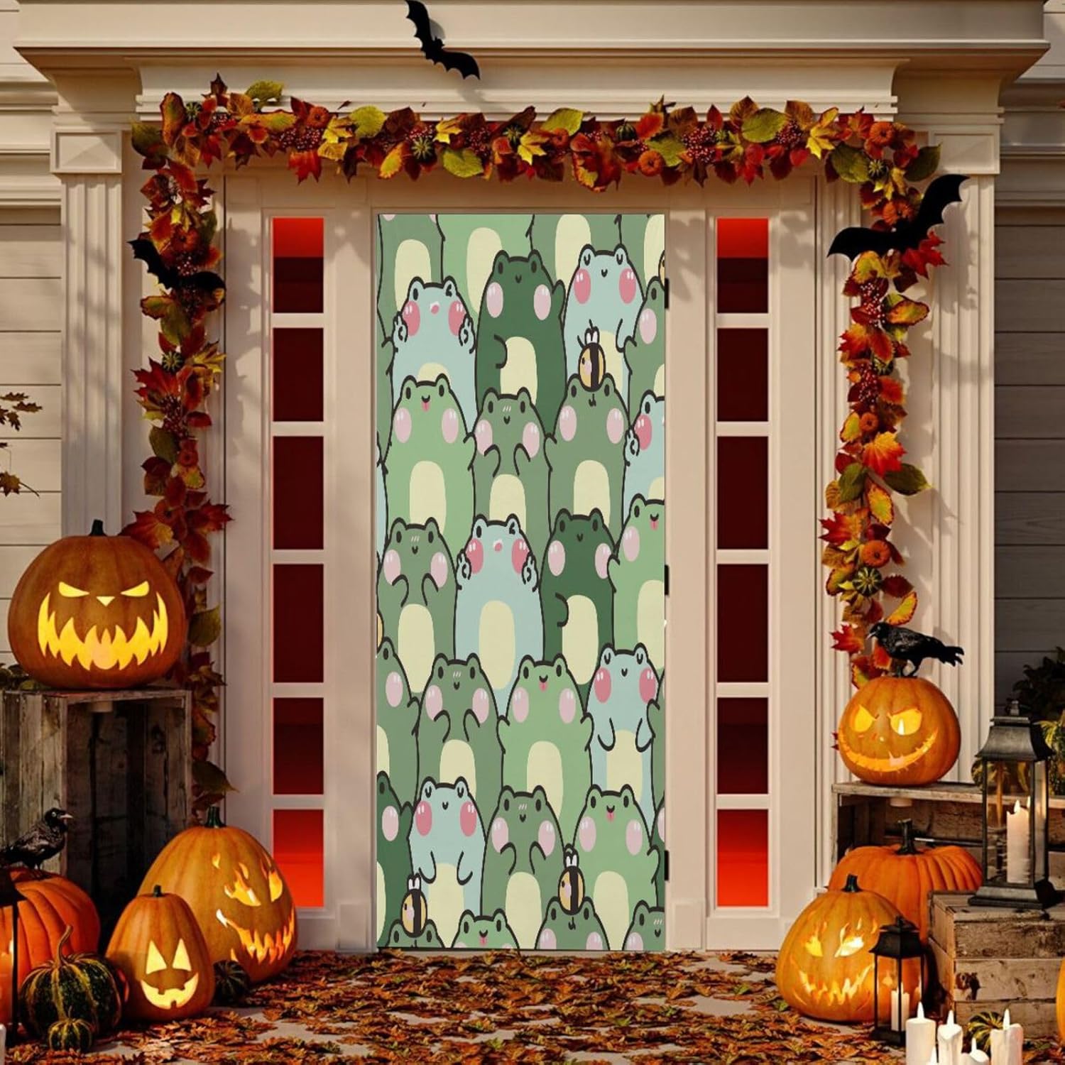 Susiyo Cute Chubby Frog Halloween Door Cover