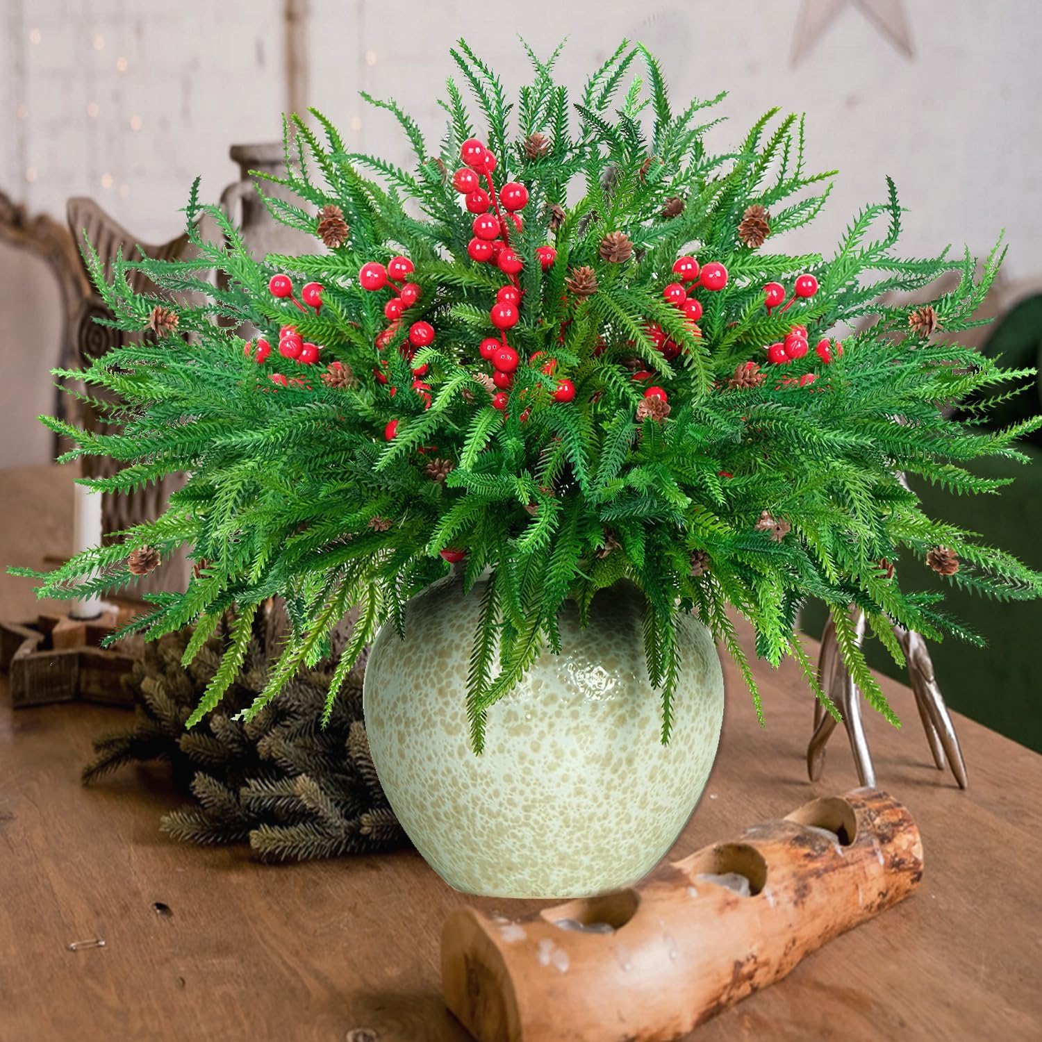 Norfolk Pine Branches 12pcs Artificial Christmas Garland